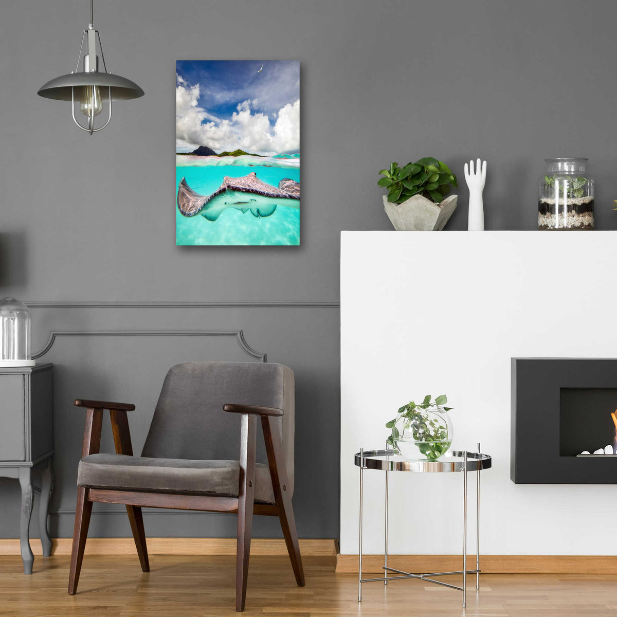 Epic Art 'Stingray' by Jesse Estes, Acrylic Glass Wall Art,16x24