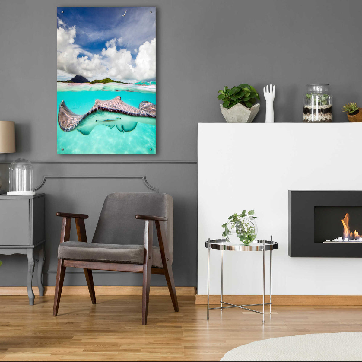 Epic Art 'Stingray' by Jesse Estes, Acrylic Glass Wall Art,24x36