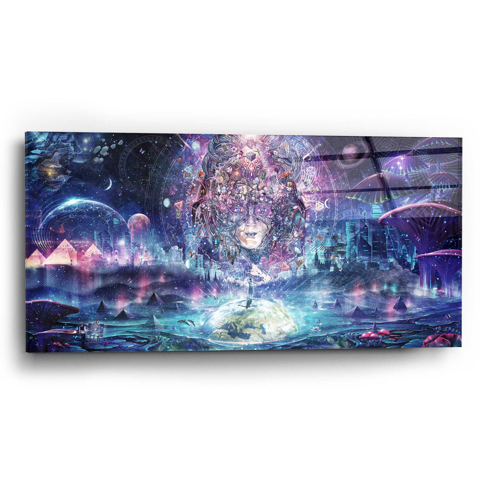 Epic Art 'Quest for the Peak Experience' by Cameron Gray, Acrylic Glass Wall Art,24x12