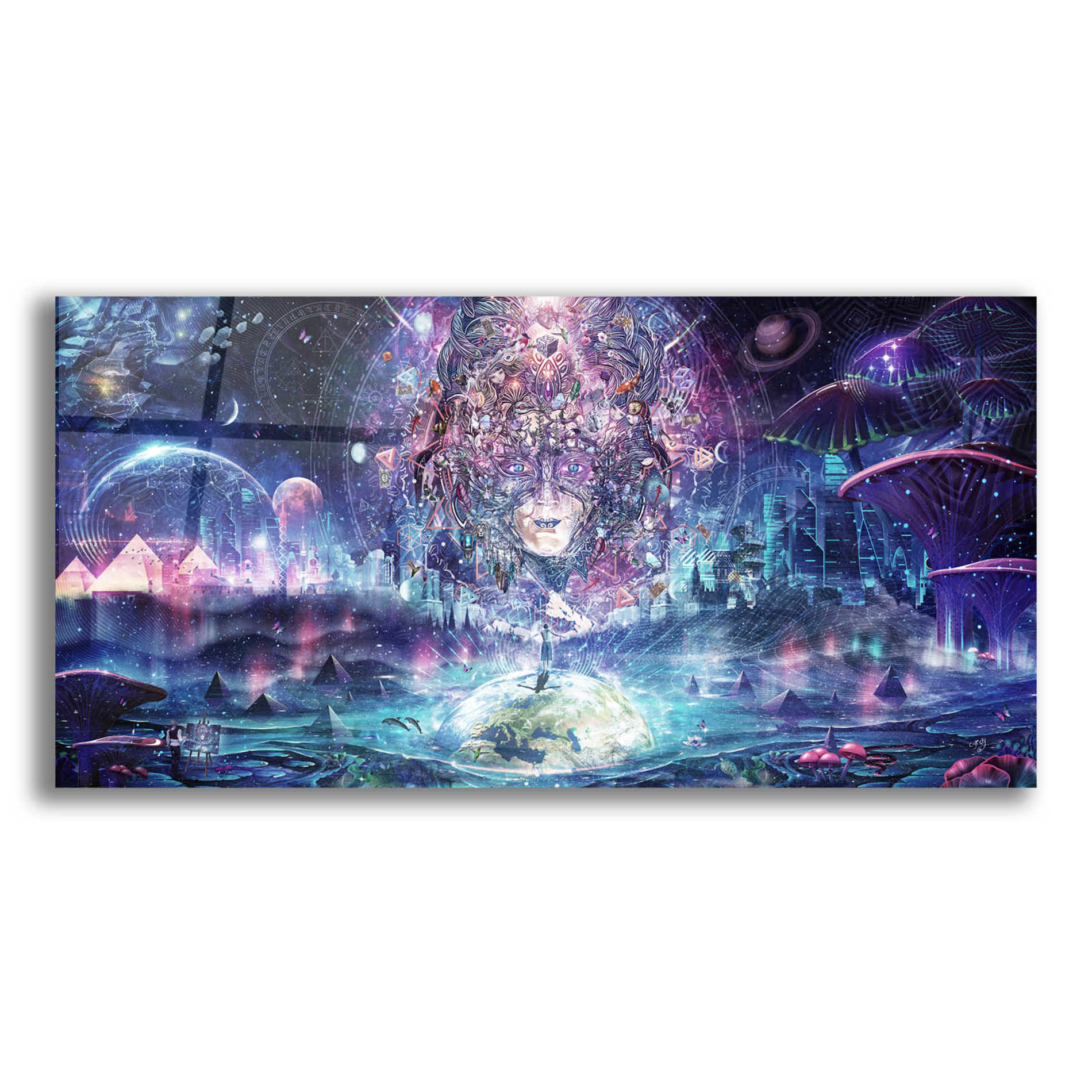 Epic Art 'Quest for the Peak Experience' by Cameron Gray, Acrylic Glass Wall Art,24x12