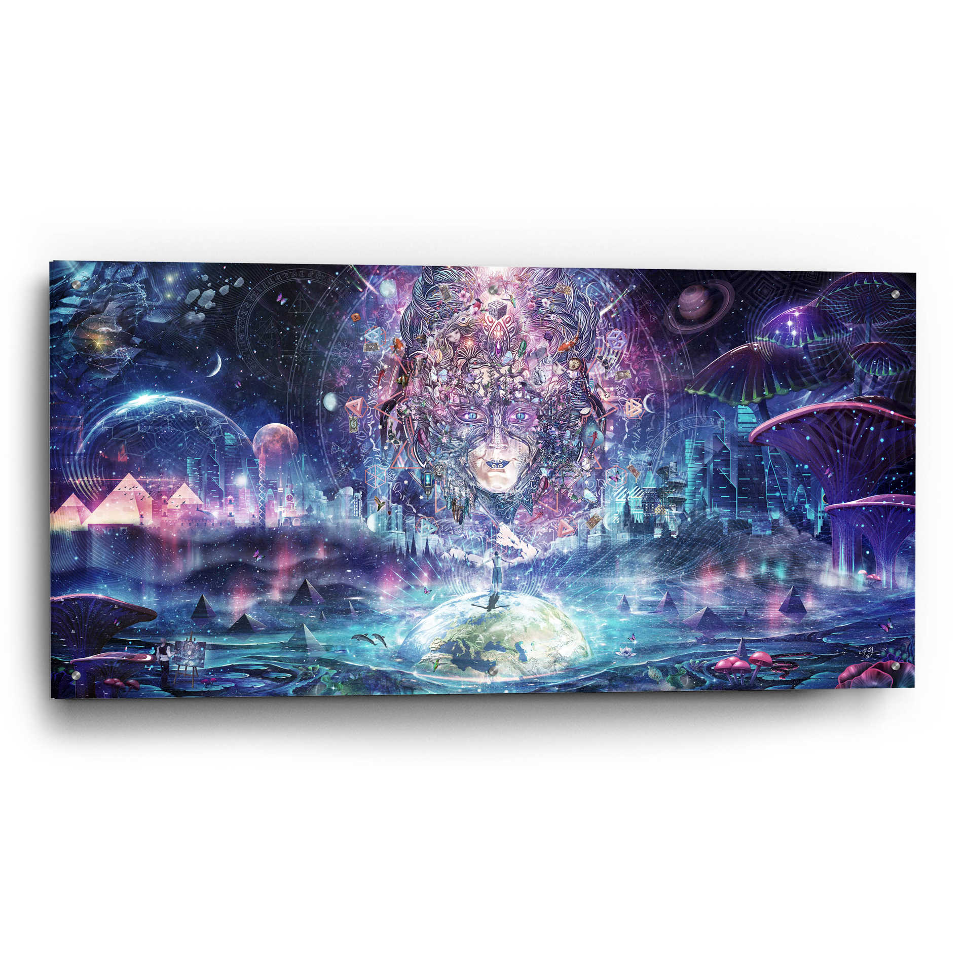 Epic Art 'Quest for the Peak Experience' by Cameron Gray, Acrylic Glass Wall Art,48x24
