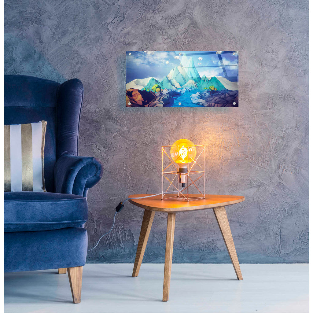 Epic Art 'Lonely Mountain' by Jonathan Lam, Acrylic Glass Wall Art,24x12