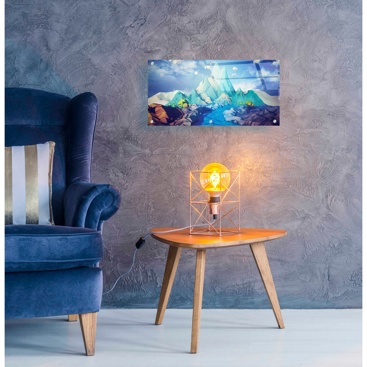 Epic Art 'Lonely Mountain' by Jonathan Lam, Acrylic Glass Wall Art,24x12