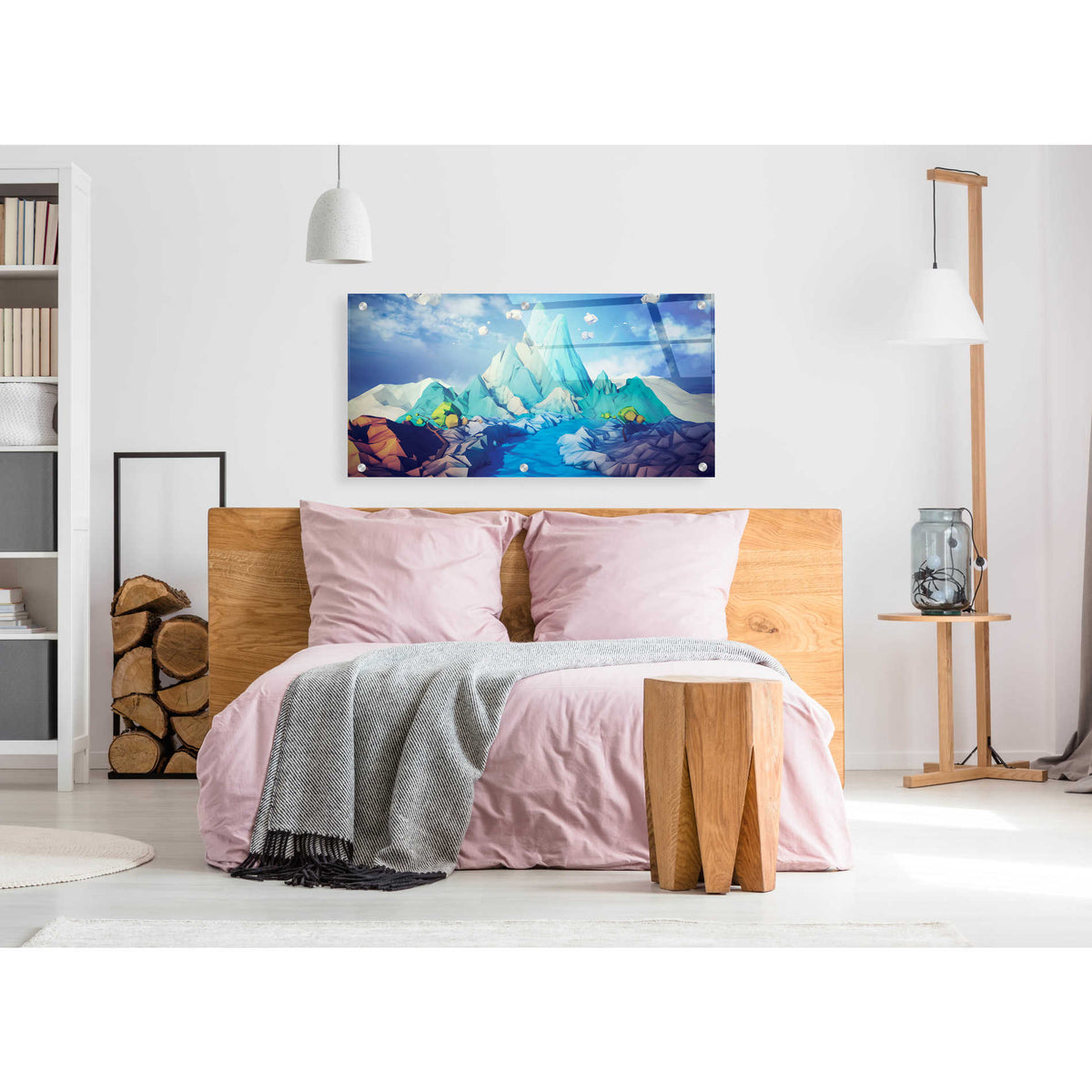Epic Art 'Lonely Mountain' by Jonathan Lam, Acrylic Glass Wall Art,48x24