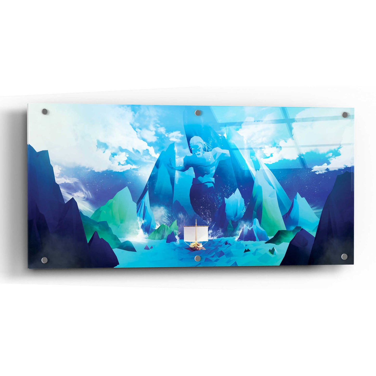 Epic Art 'Triton' by Jonathan Lam, Acrylic Glass Wall Art,48x24