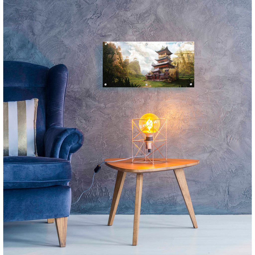 Epic Art 'Hidden Temple' by Jonathan Lam, Acrylic Glass Wall Art,24x12
