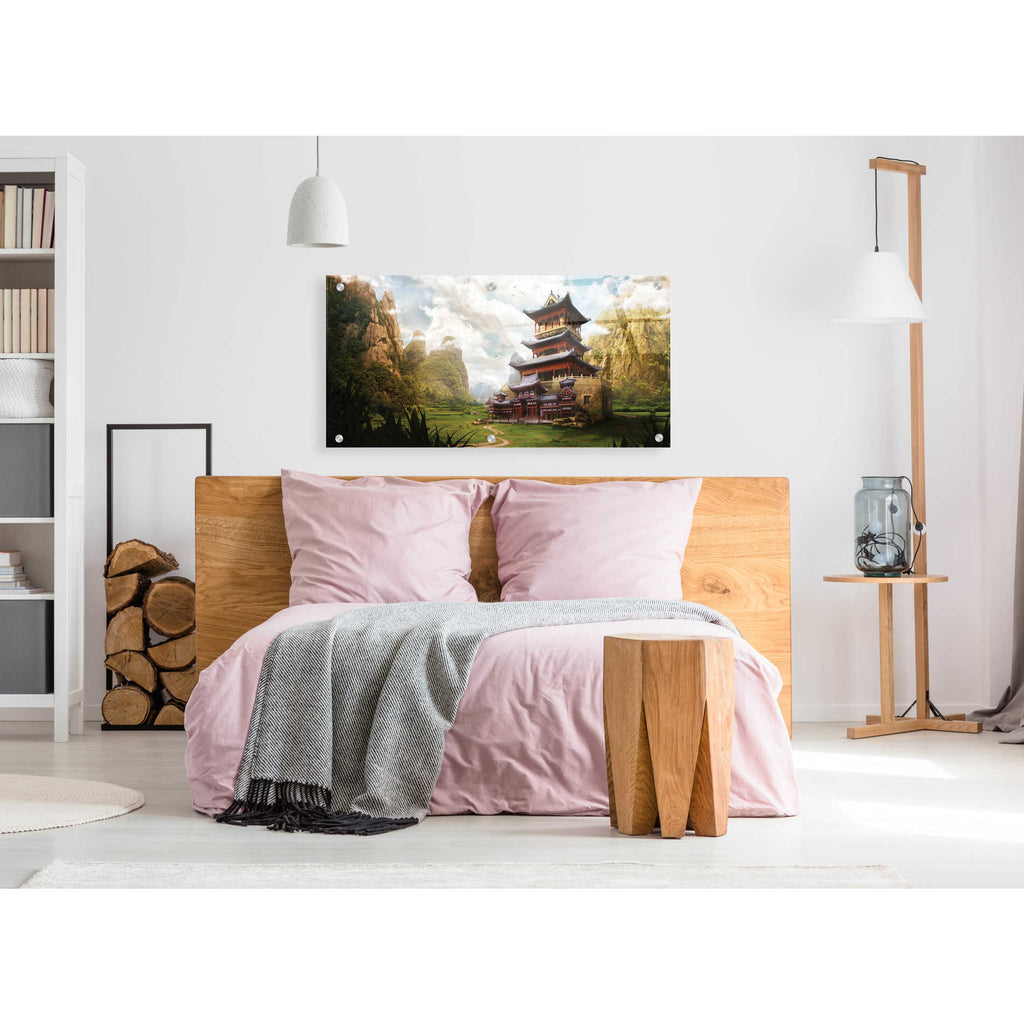Epic Art 'Hidden Temple' by Jonathan Lam, Acrylic Glass Wall Art,48x24