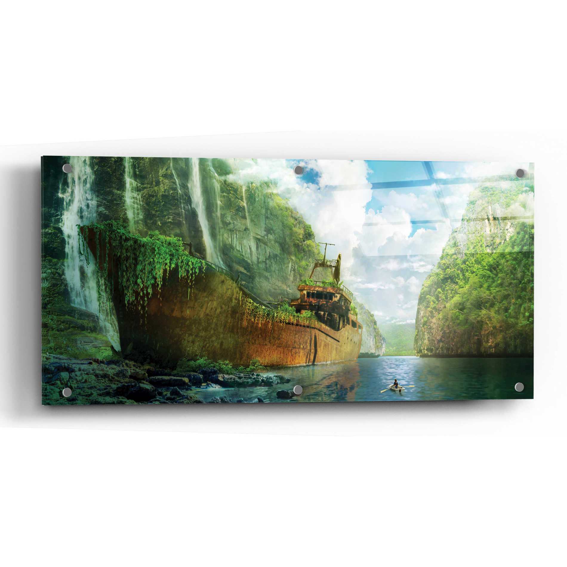 Epic Art 'Shipwreck' by Jonathan Lam, Acrylic Glass Wall Art,48x24