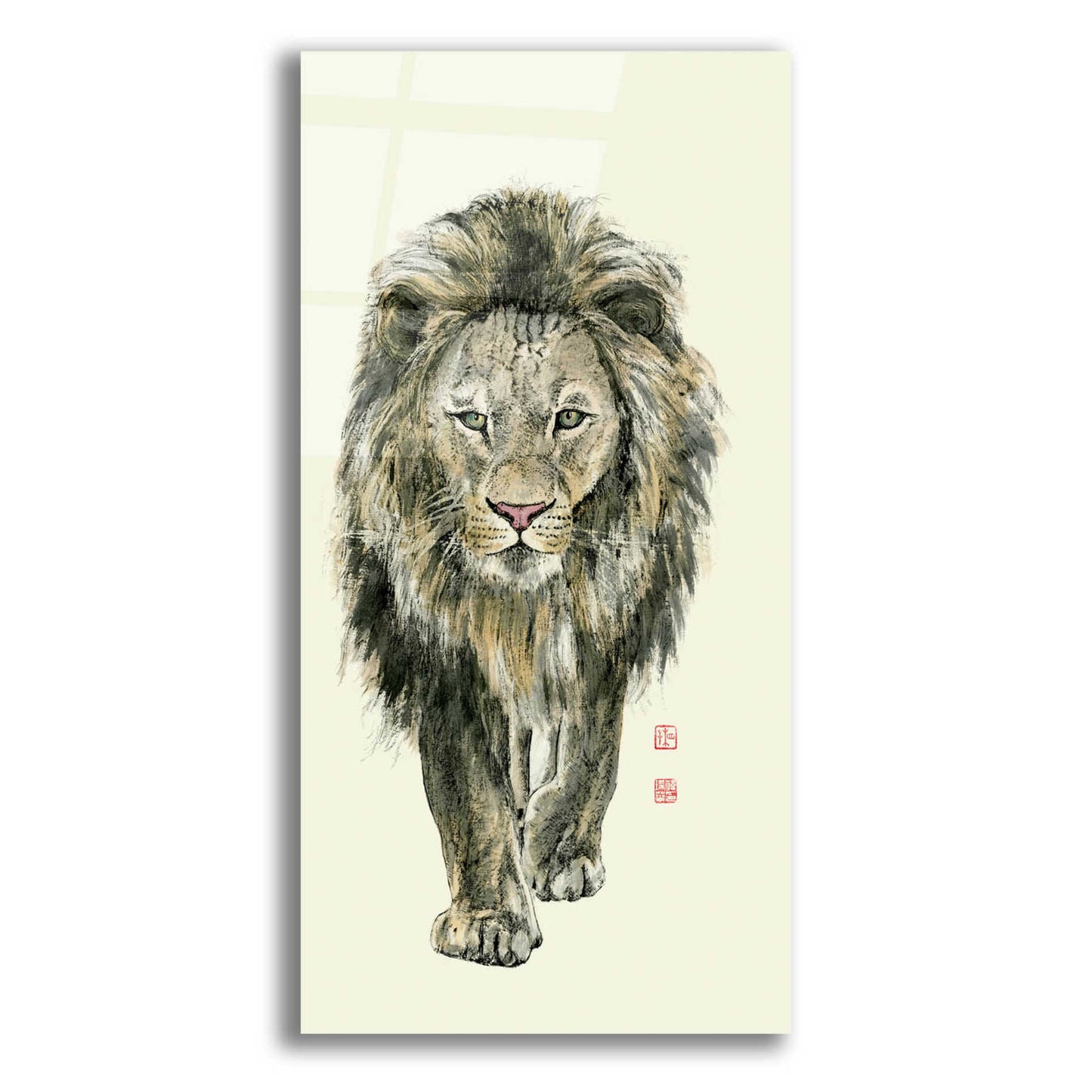 Epic Art 'Majestic King of the Jungle' by River Han, Acrylic Glass Wall Art,12x24
