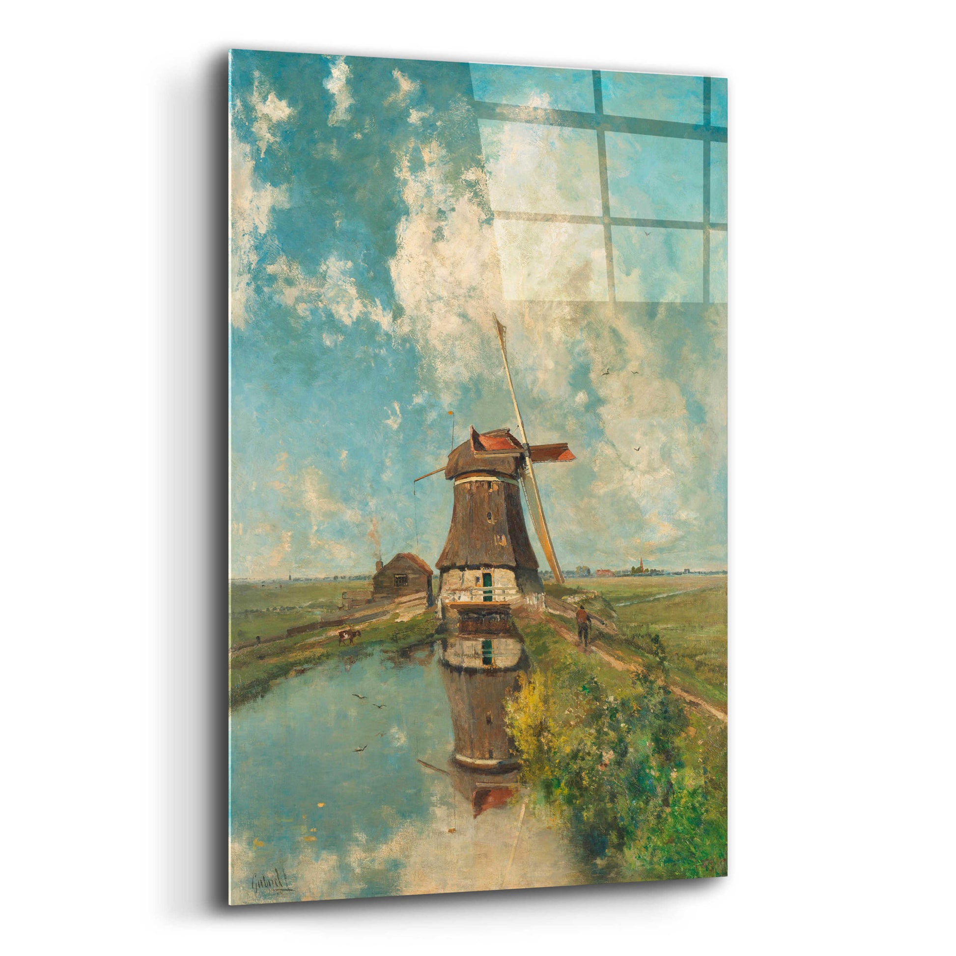 Epic Art 'A Windmill on a Polder Waterway  c. 1889' by Gabriel, Acrylic Glass Wall Art,12x16