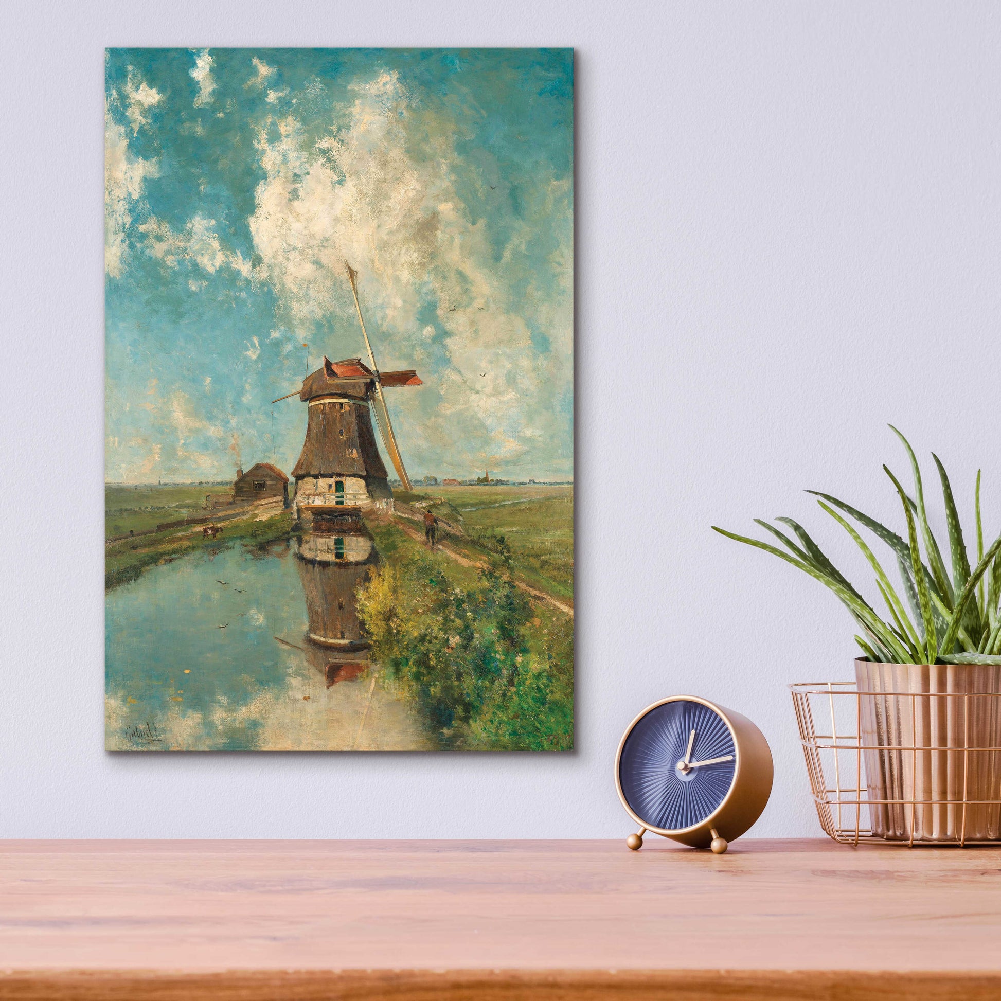 Epic Art 'A Windmill on a Polder Waterway  c. 1889' by Gabriel, Acrylic Glass Wall Art,12x16