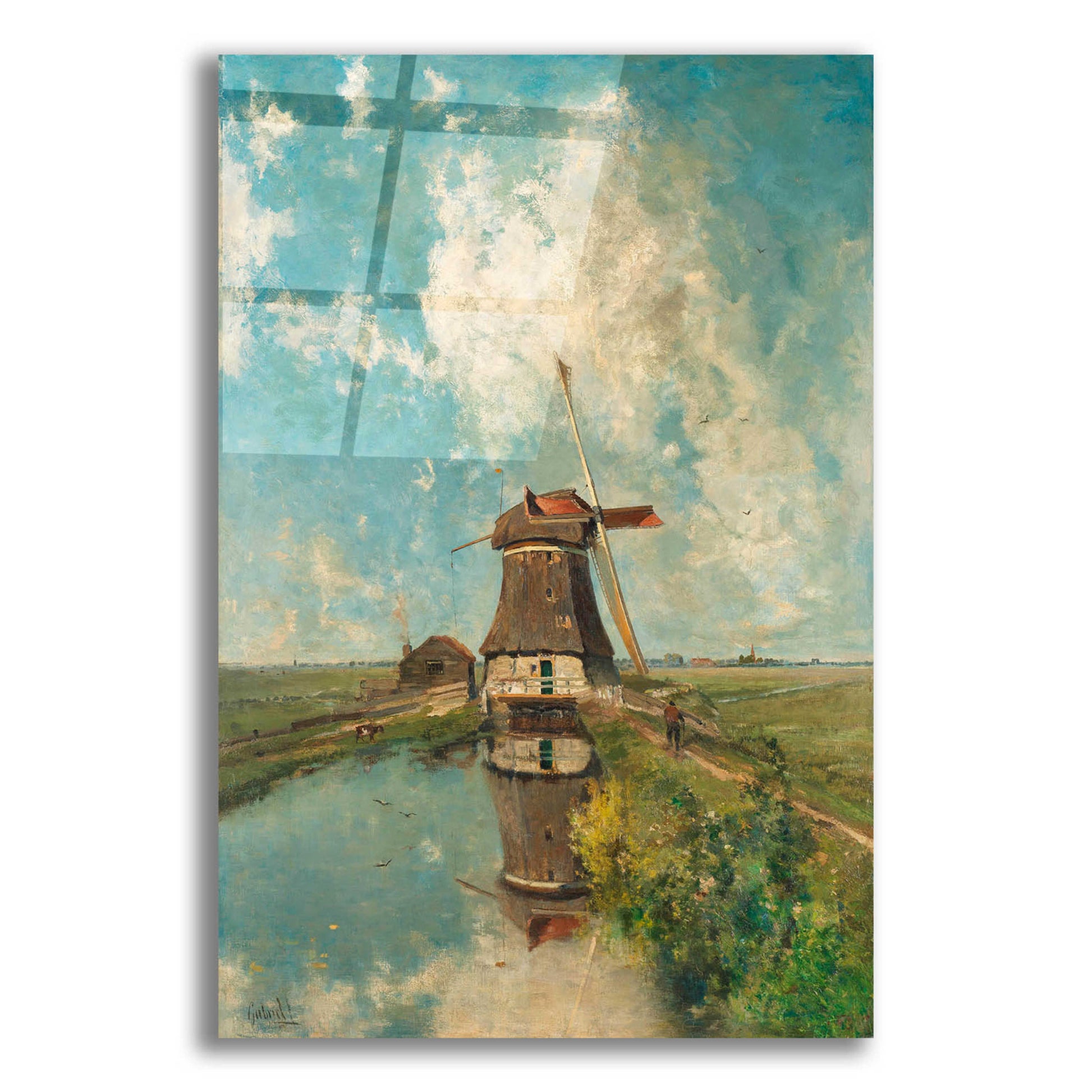 Epic Art 'A Windmill on a Polder Waterway  c. 1889' by Gabriel, Acrylic Glass Wall Art,12x16