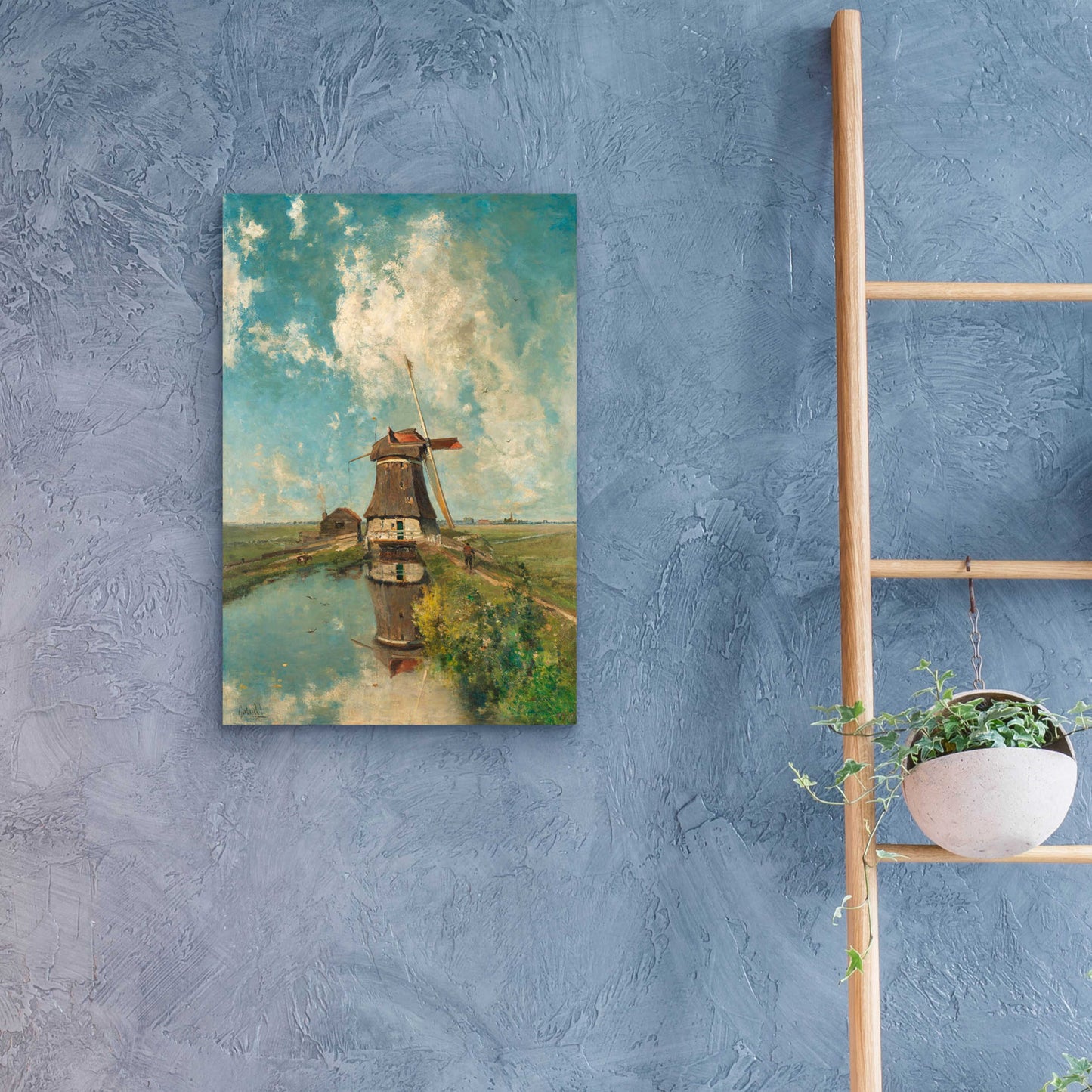 Epic Art 'A Windmill on a Polder Waterway  c. 1889' by Gabriel, Acrylic Glass Wall Art,16x24