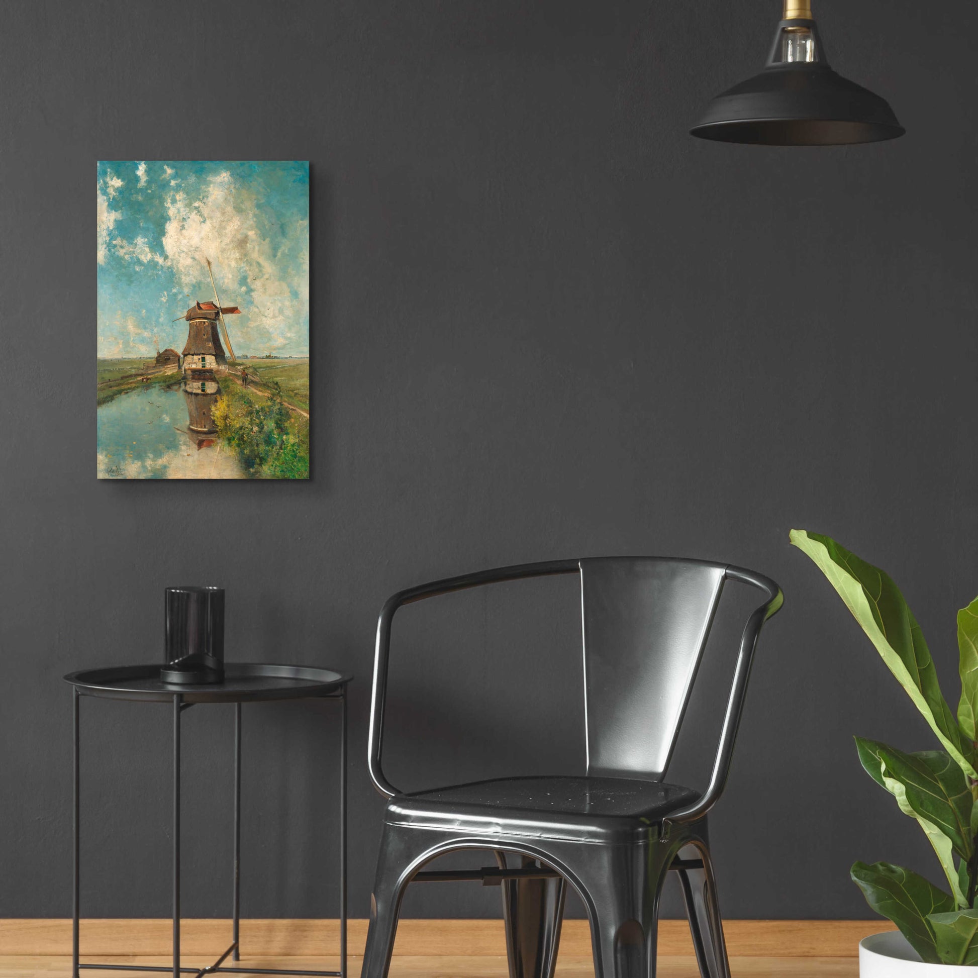 Epic Art 'A Windmill on a Polder Waterway  c. 1889' by Gabriel, Acrylic Glass Wall Art,16x24