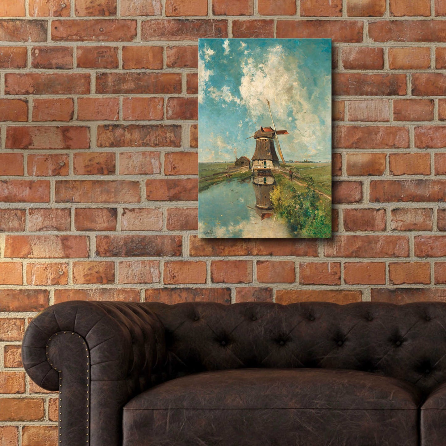 Epic Art 'A Windmill on a Polder Waterway  c. 1889' by Gabriel, Acrylic Glass Wall Art,16x24