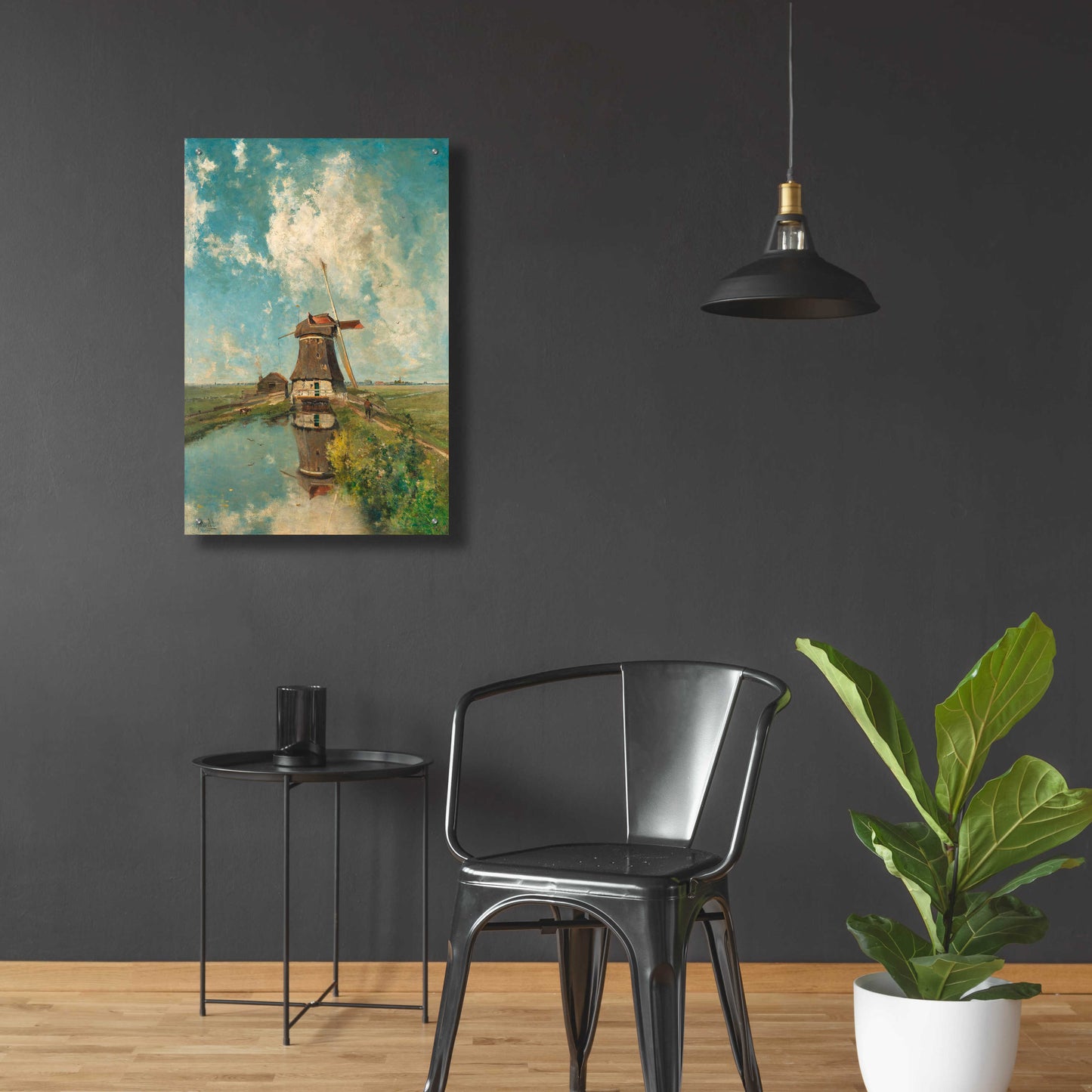 Epic Art 'A Windmill on a Polder Waterway  c. 1889' by Gabriel, Acrylic Glass Wall Art,24x36