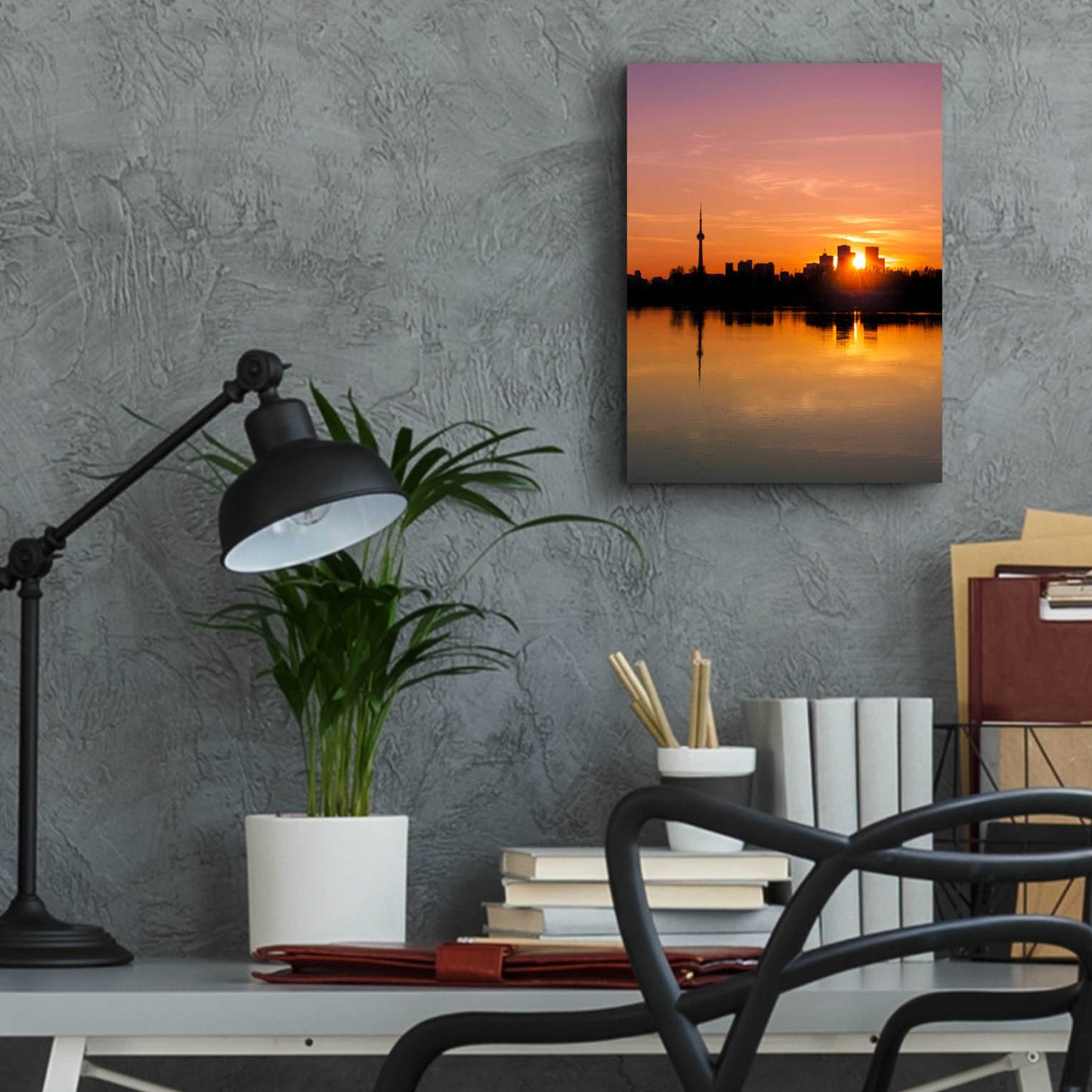 Epic Art 'Leslie Street Spit Toronto Canada Sunset' by Brian Carson, Acrylic Glass Wall Art,12x16