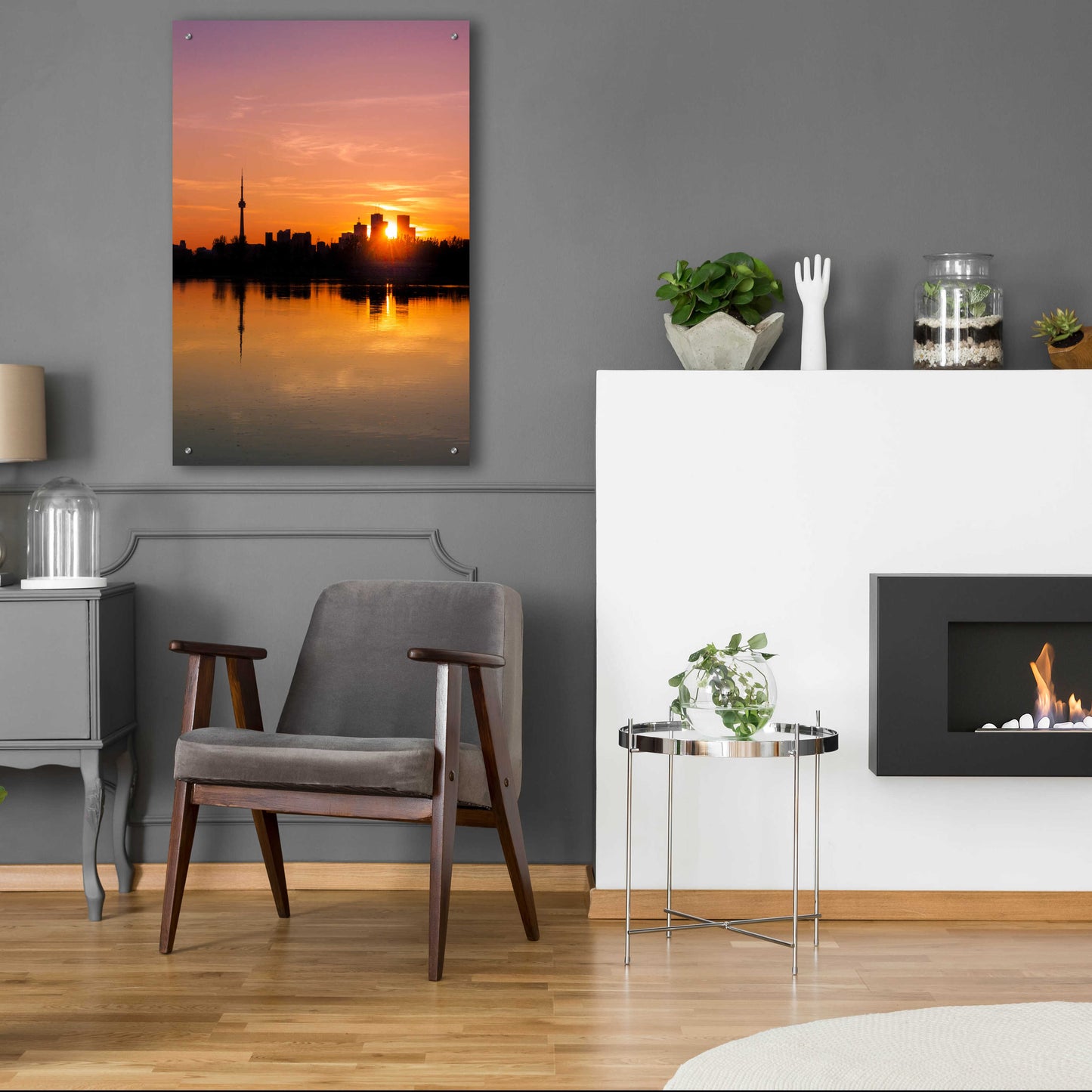 Epic Art 'Leslie Street Spit Toronto Canada Sunset' by Brian Carson, Acrylic Glass Wall Art,24x36