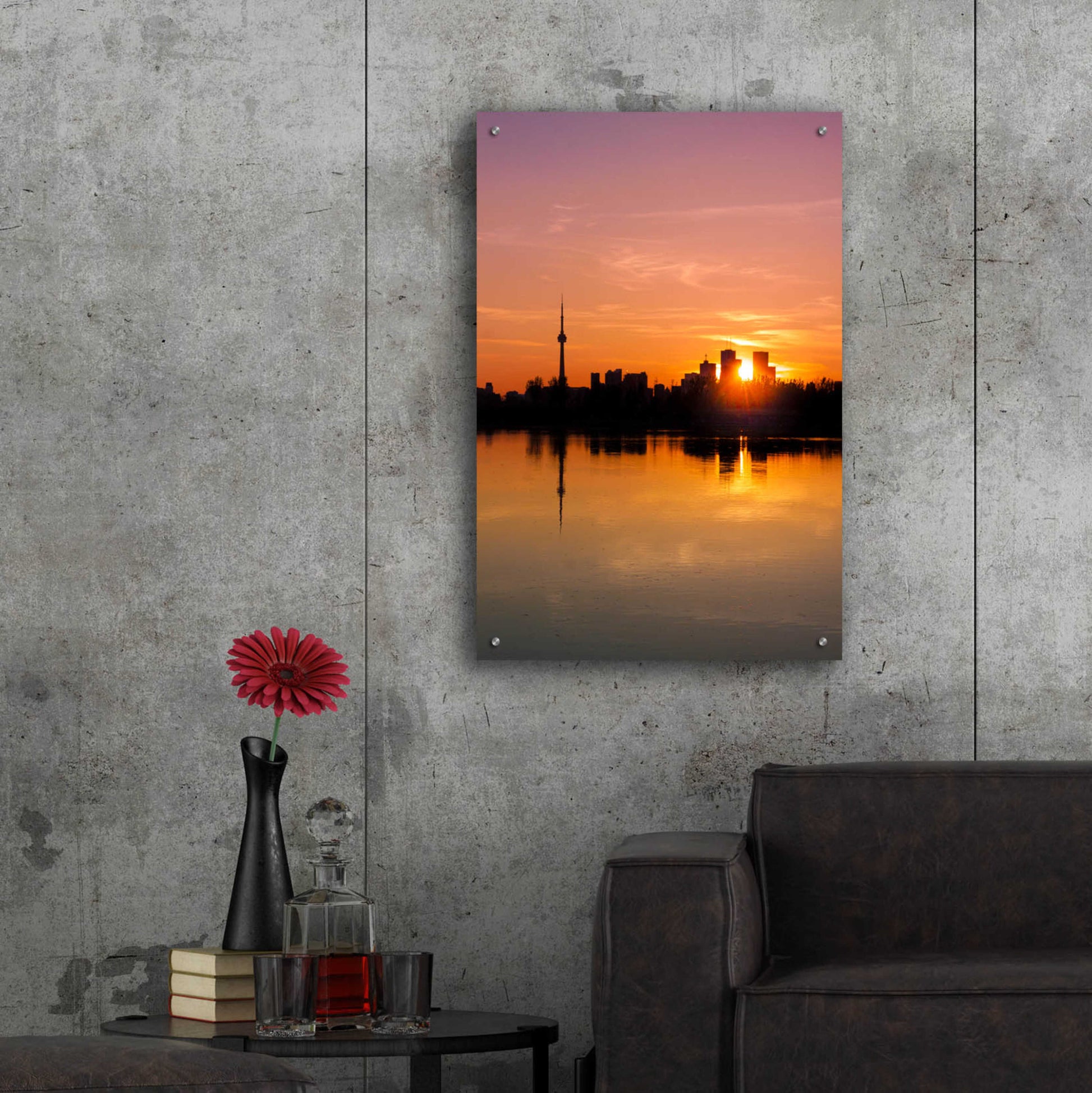 Epic Art 'Leslie Street Spit Toronto Canada Sunset' by Brian Carson, Acrylic Glass Wall Art,24x36