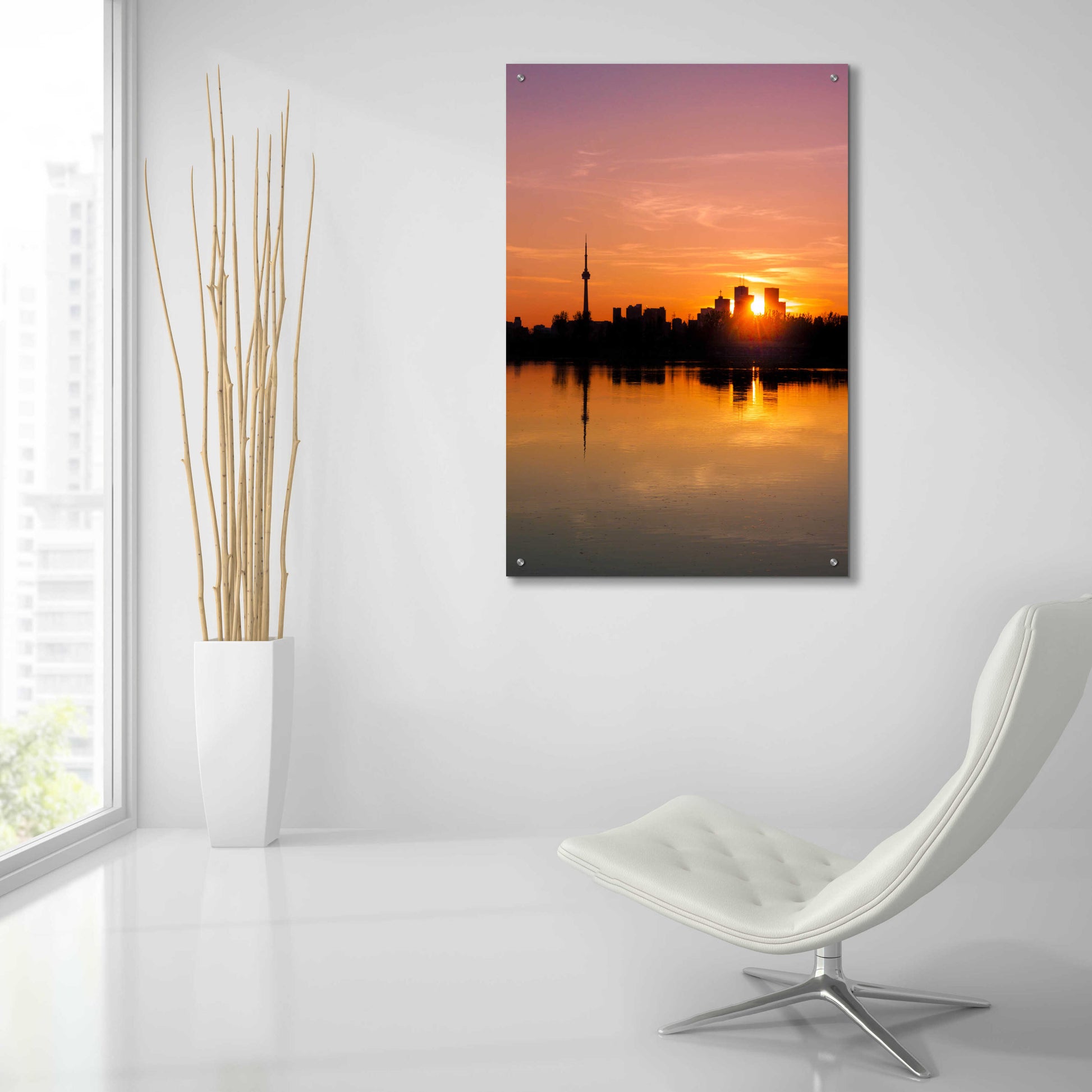 Epic Art 'Leslie Street Spit Toronto Canada Sunset' by Brian Carson, Acrylic Glass Wall Art,24x36