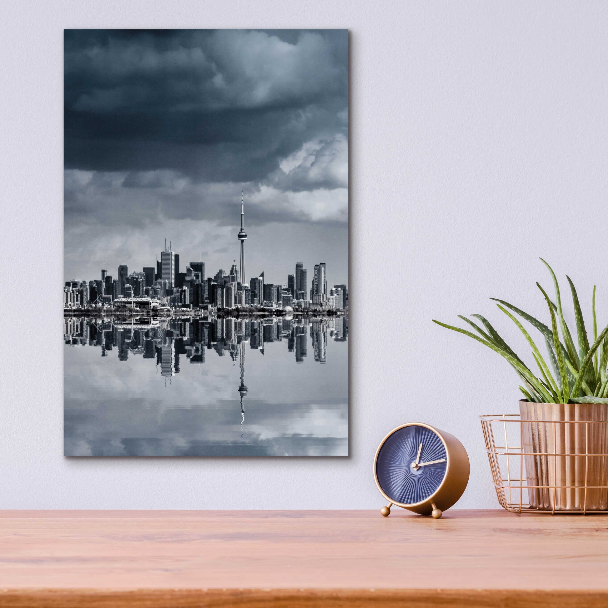 Epic Art 'Toronto Skyline From Colonel Samuel Smith Park Reflection No 1' by Brian Carson, Acrylic Glass Wall Art,12x16