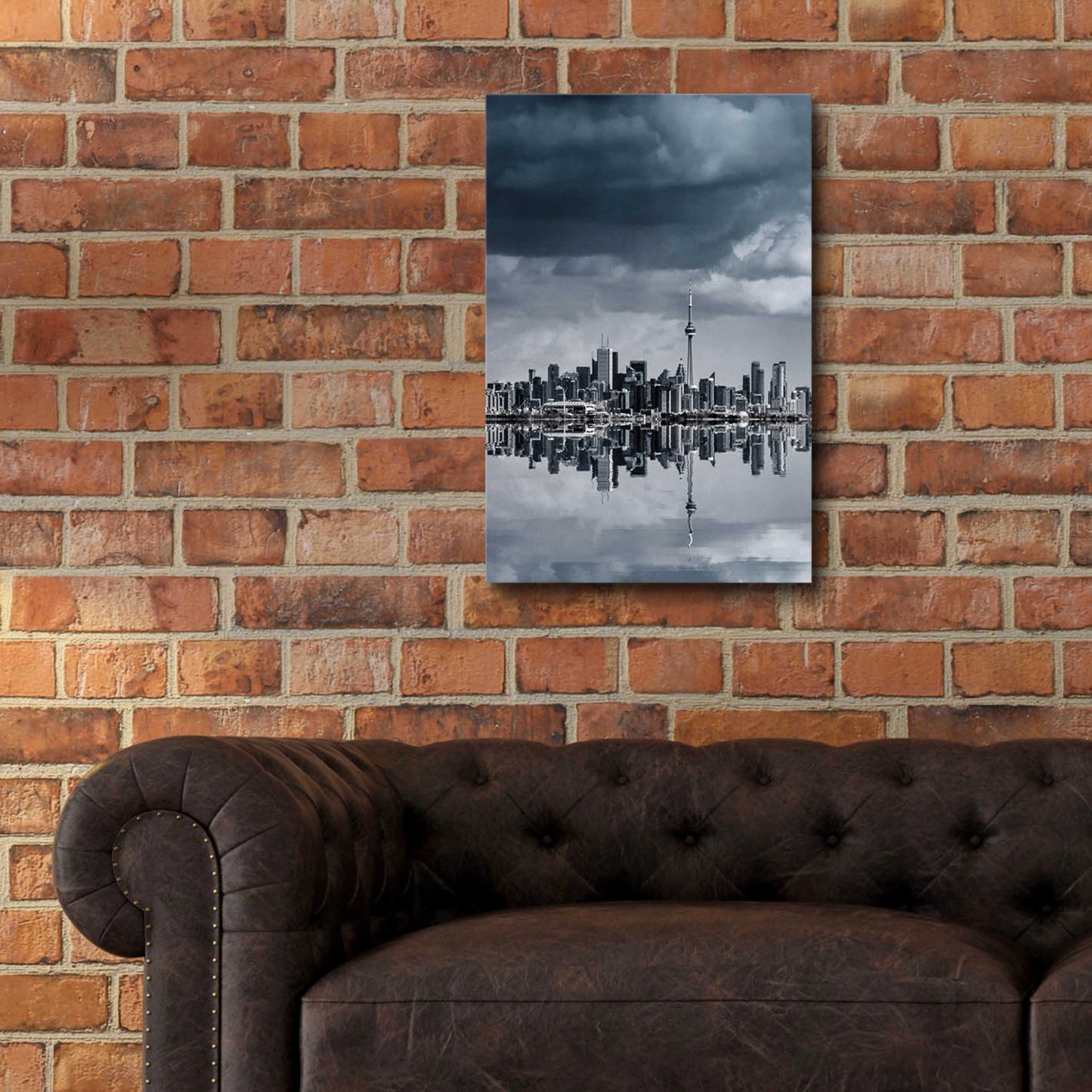 Epic Art 'Toronto Skyline From Colonel Samuel Smith Park Reflection No 1' by Brian Carson, Acrylic Glass Wall Art,16x24