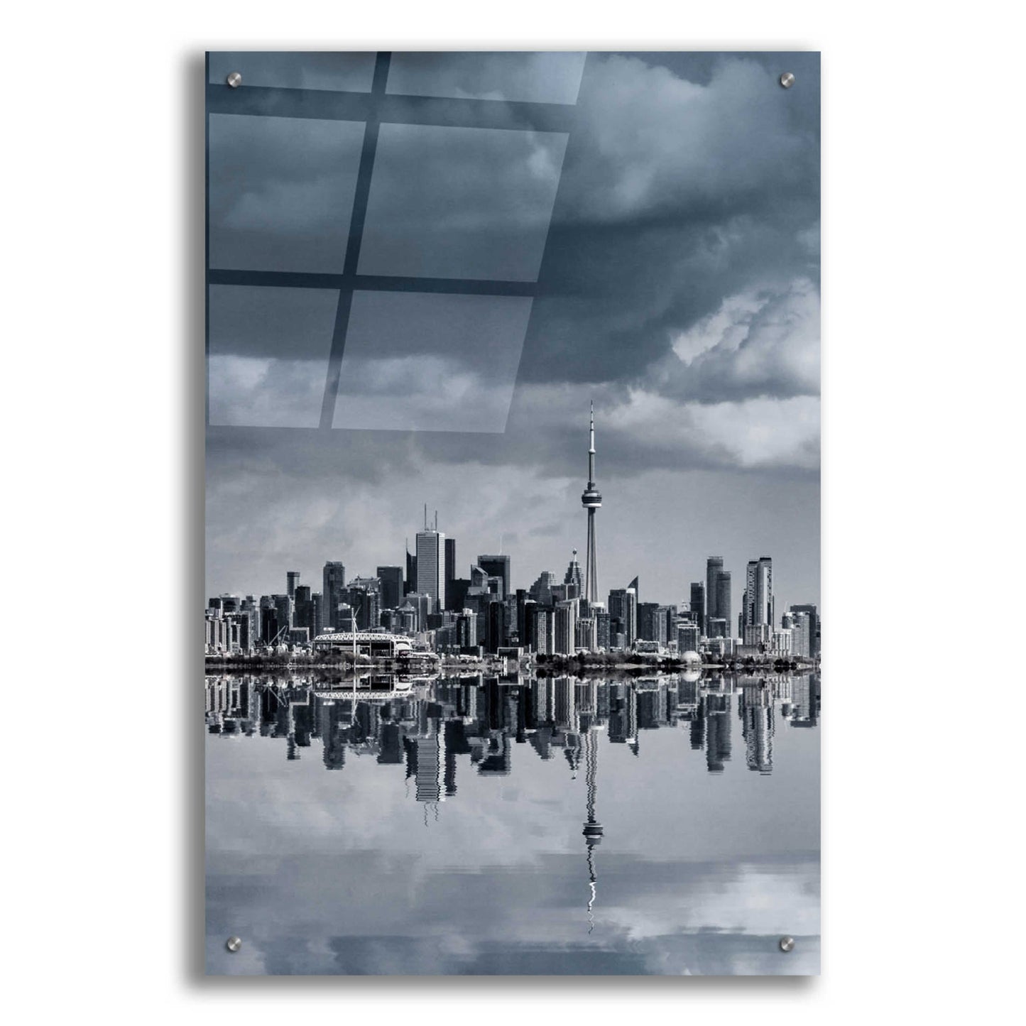 Epic Art 'Toronto Skyline From Colonel Samuel Smith Park Reflection No 1' by Brian Carson, Acrylic Glass Wall Art,24x36