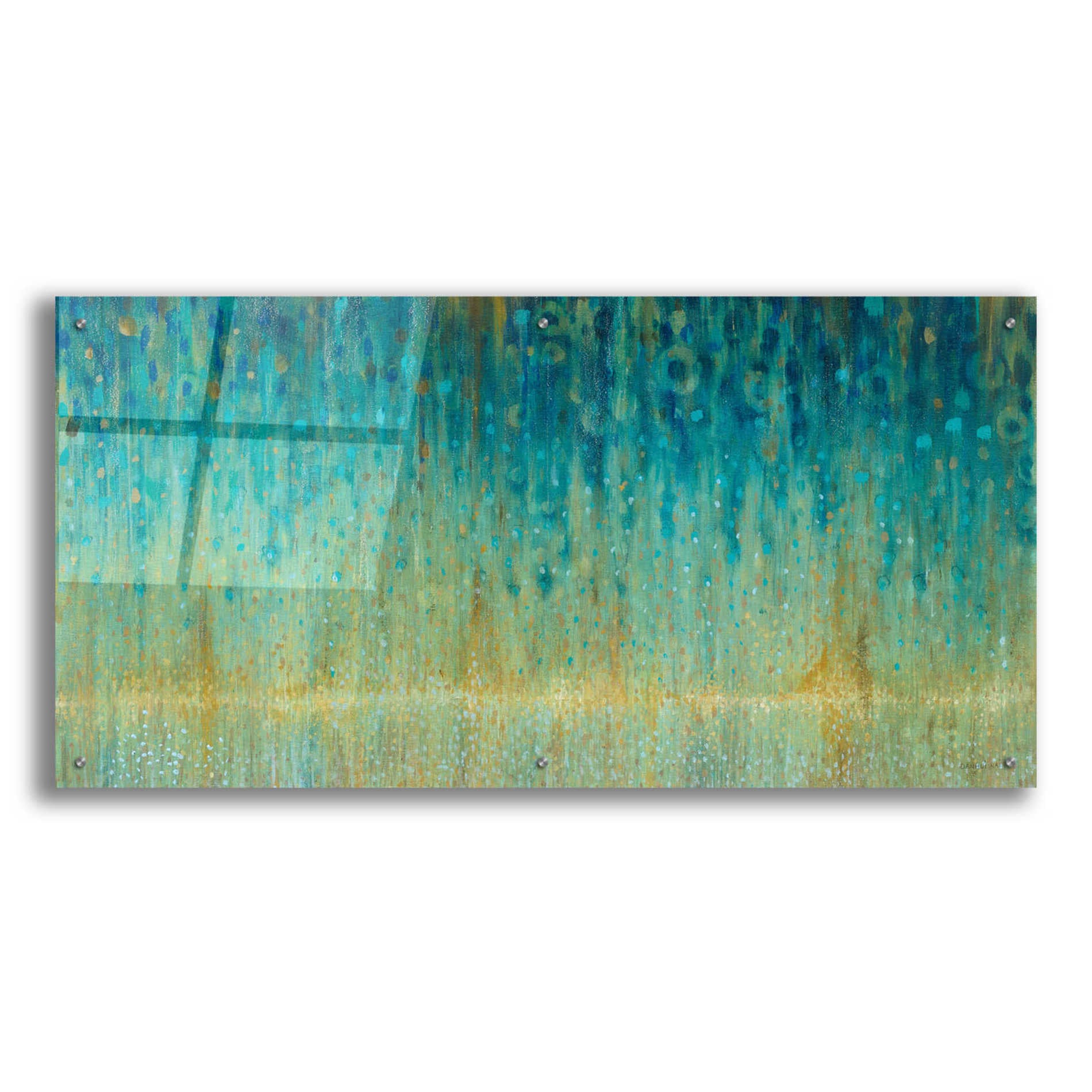 Epic Art 'Rain Abstract I Panel' by Danhui Nai, Acrylic Glass Wall Art,48x24