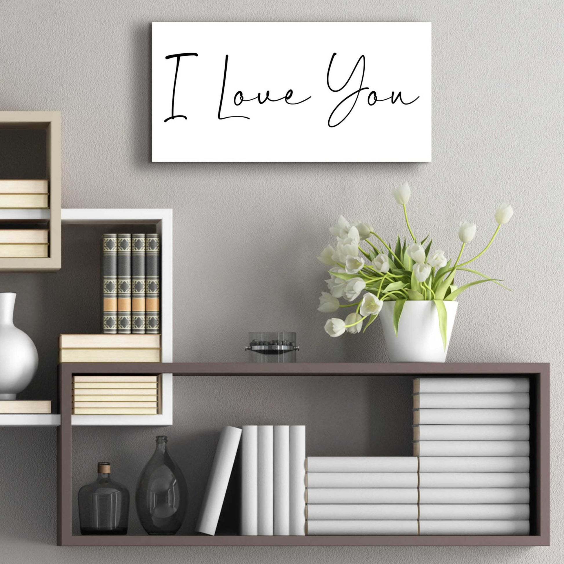 Epic Art 'I Love You' by Epic Portfolio, Acrylic Glass Wall Art,24x12