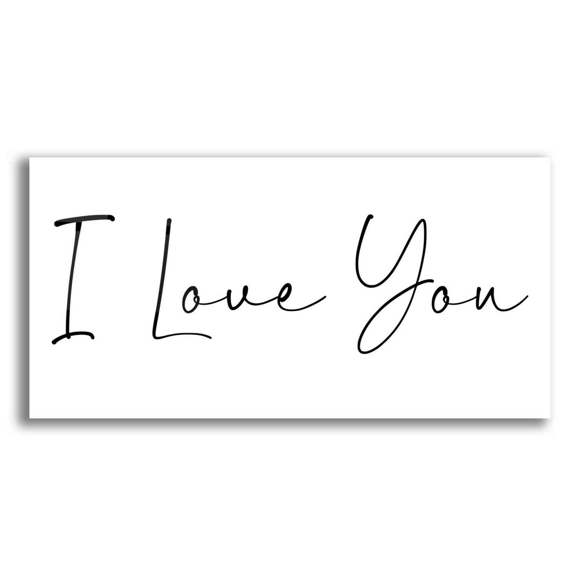 Epic Art 'I Love You' by Epic Portfolio, Acrylic Glass Wall Art,24x12