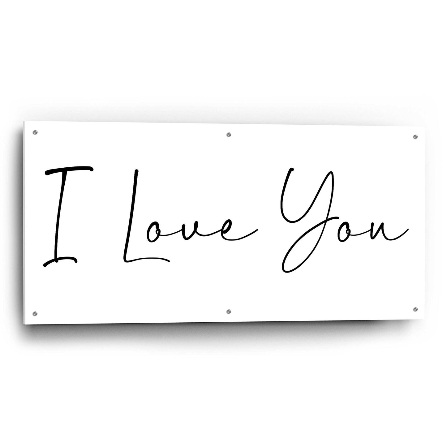 Epic Art 'I Love You' by Epic Portfolio, Acrylic Glass Wall Art,48x24