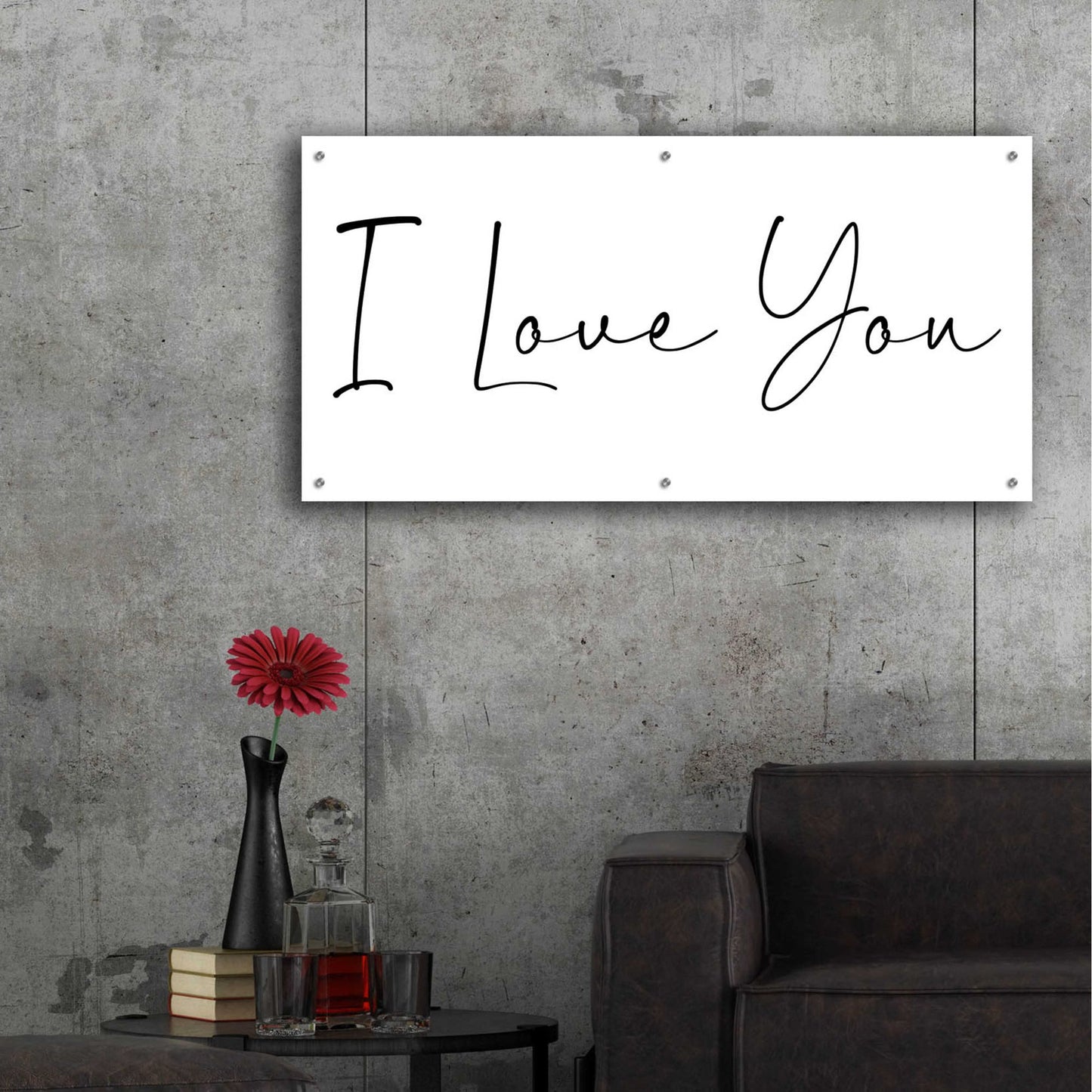 Epic Art 'I Love You' by Epic Portfolio, Acrylic Glass Wall Art,48x24