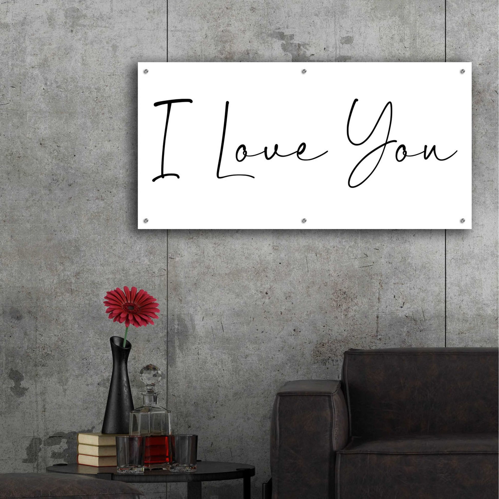 Epic Art 'I Love You' by Epic Portfolio, Acrylic Glass Wall Art,48x24