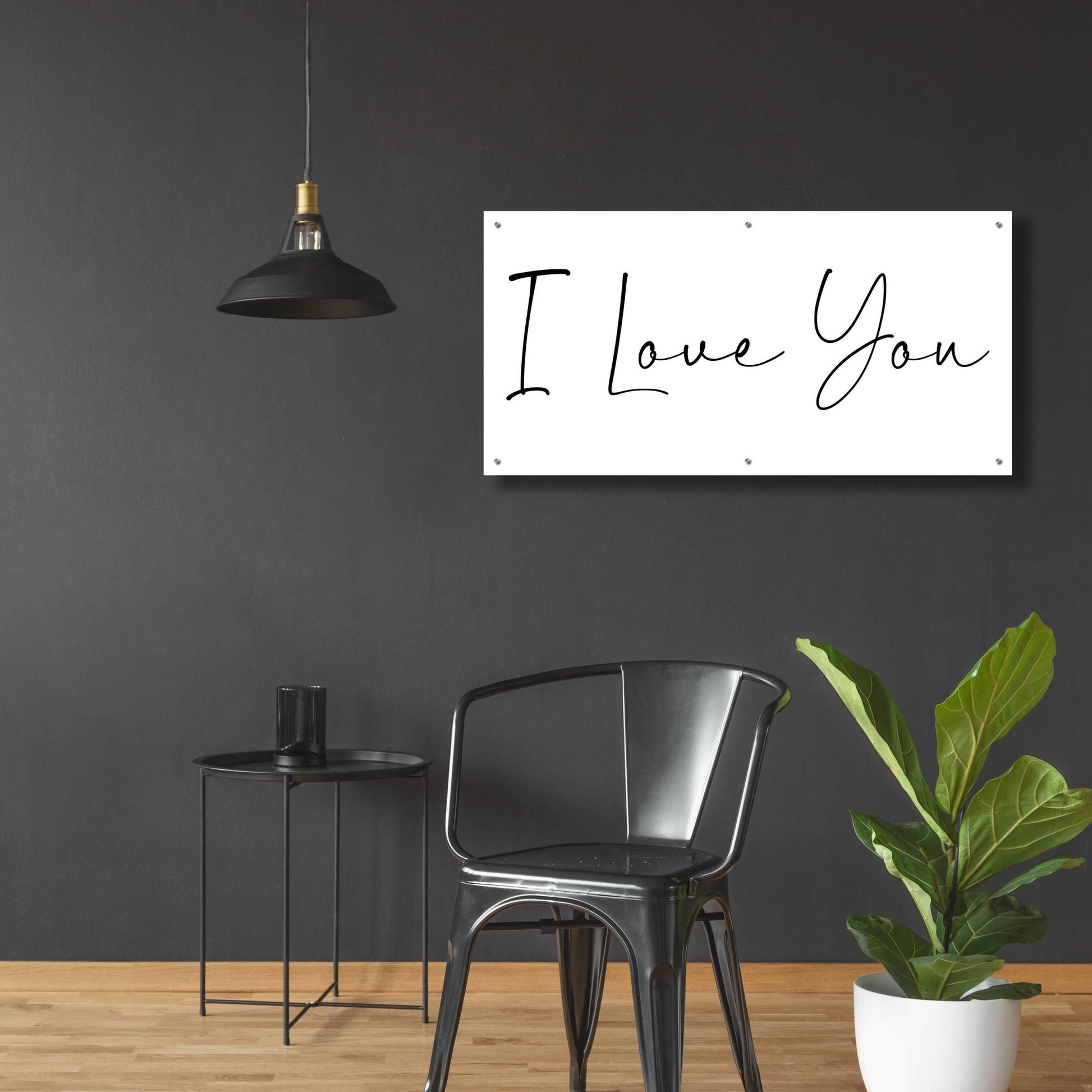 Epic Art 'I Love You' by Epic Portfolio, Acrylic Glass Wall Art,48x24