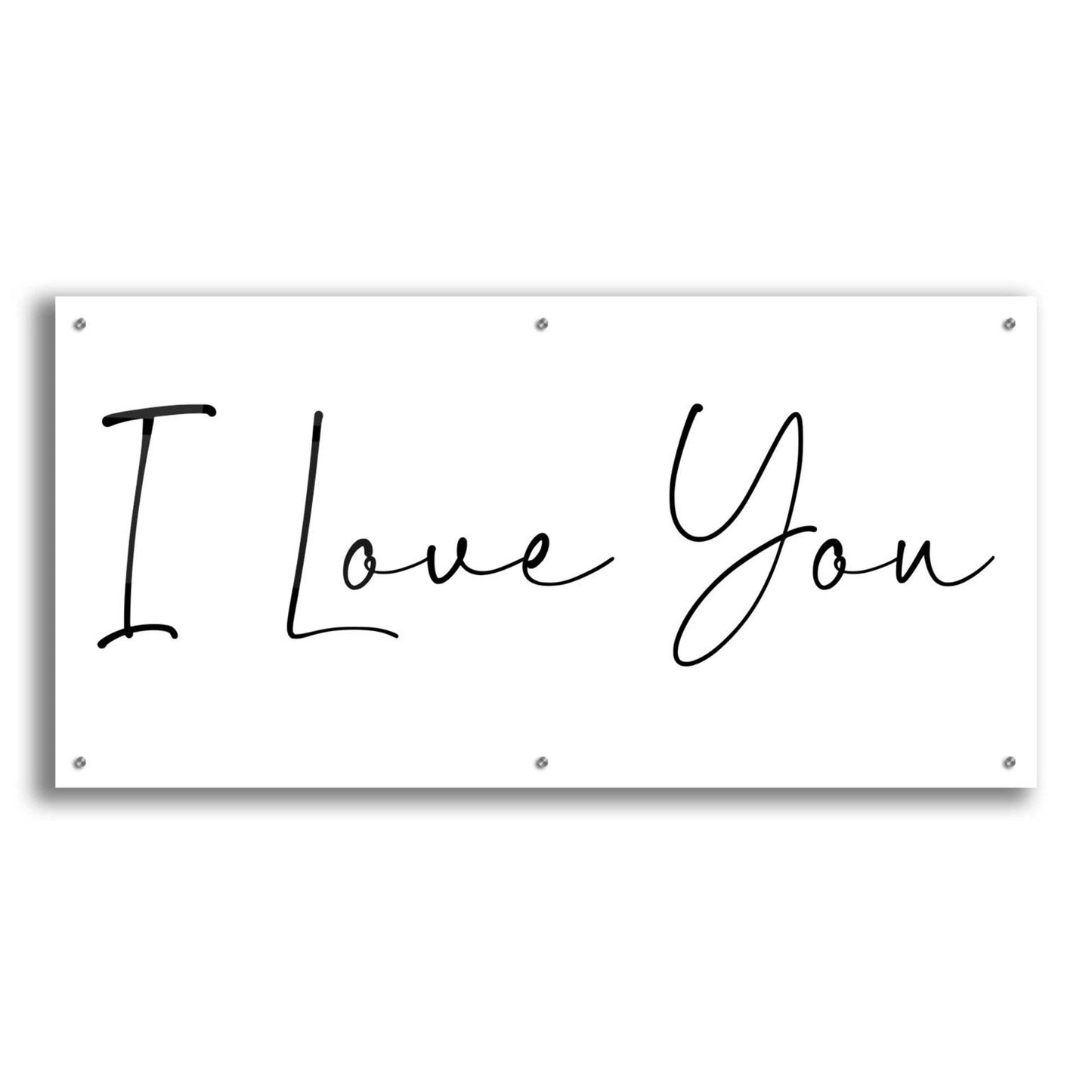 Epic Art 'I Love You' by Epic Portfolio, Acrylic Glass Wall Art,48x24