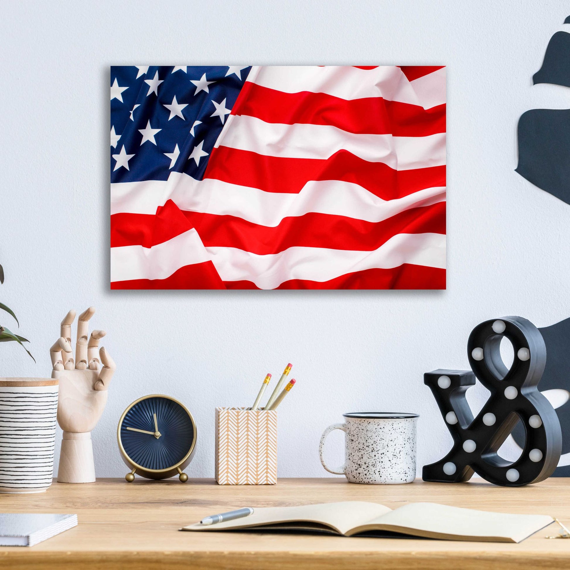 Epic Art 'Flag of the United States of America' by Epic Portfolio, Acrylic Glass Wall Art,16x12