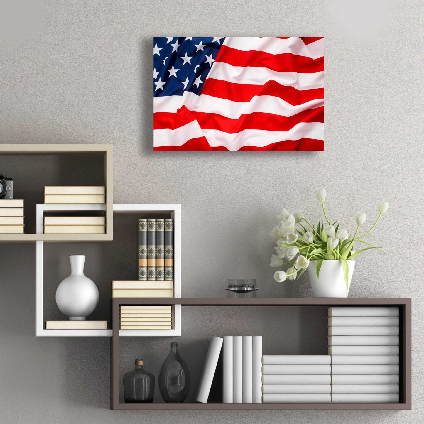 Epic Art 'Flag of the United States of America' by Epic Portfolio, Acrylic Glass Wall Art,24x16