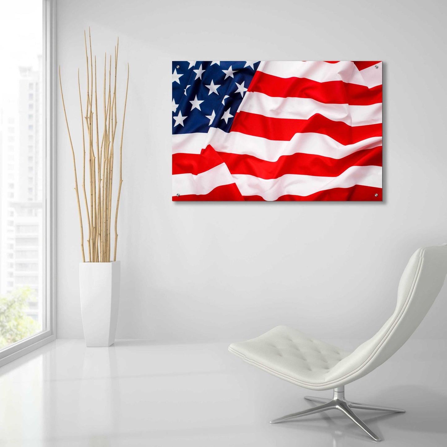 Epic Art 'Flag of the United States of America' by Epic Portfolio, Acrylic Glass Wall Art,36x24