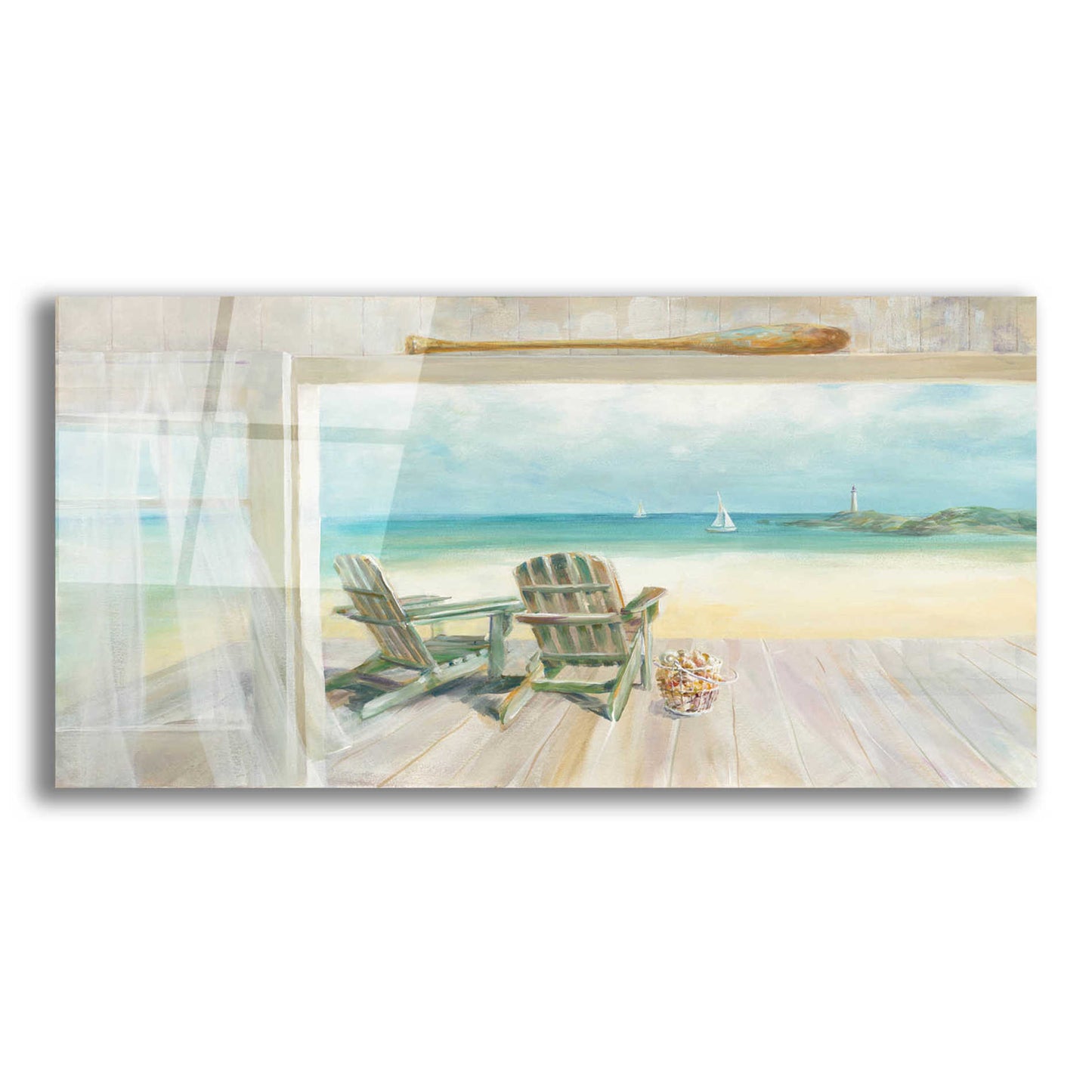 Epic Art 'Seaside Morning 2' by Danhui Nai, Acrylic Glass Wall Art,24x12