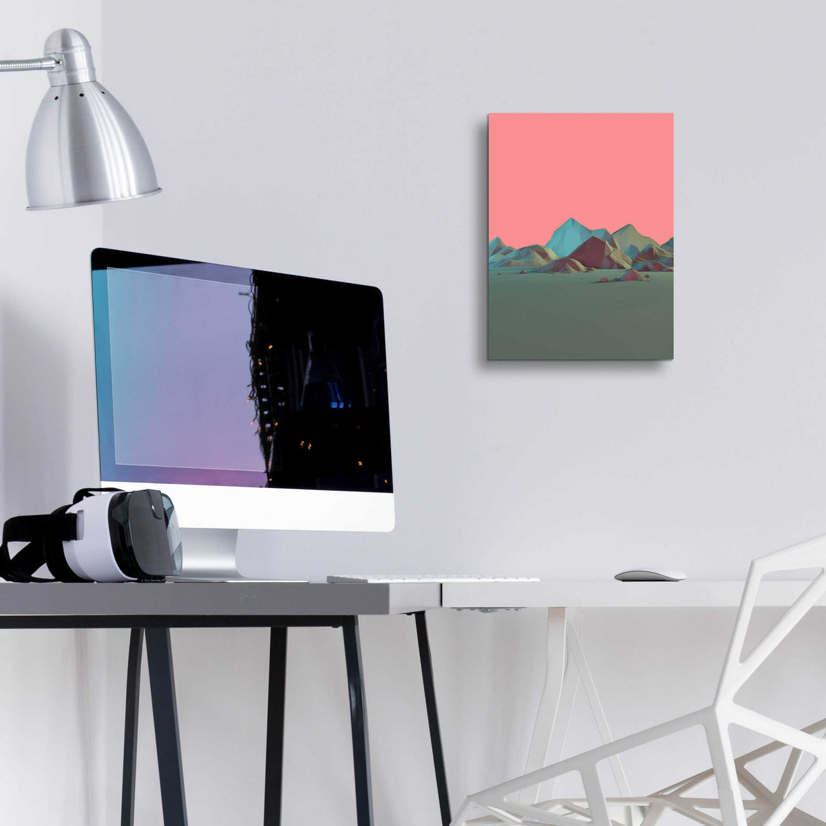 Epic Art 'Low Poly Mountain 6' by GeoMania, Acrylic Glass Wall Art,12x16