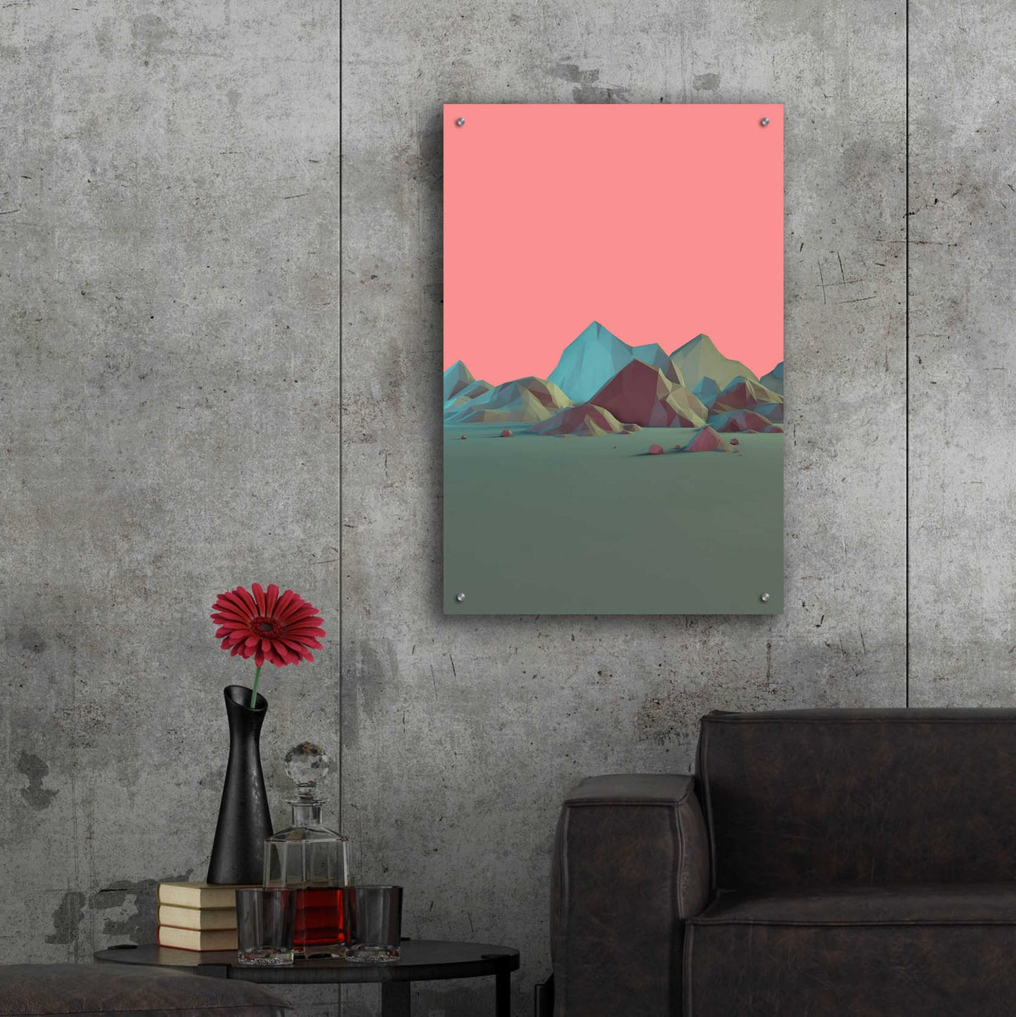 Epic Art 'Low Poly Mountain 6' by GeoMania, Acrylic Glass Wall Art,24x36