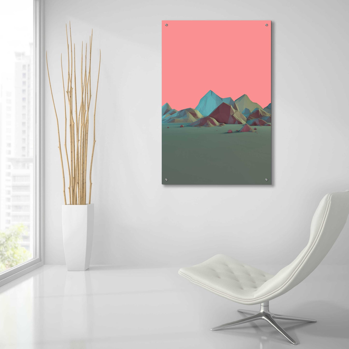 Epic Art 'Low Poly Mountain 6' by GeoMania, Acrylic Glass Wall Art,24x36