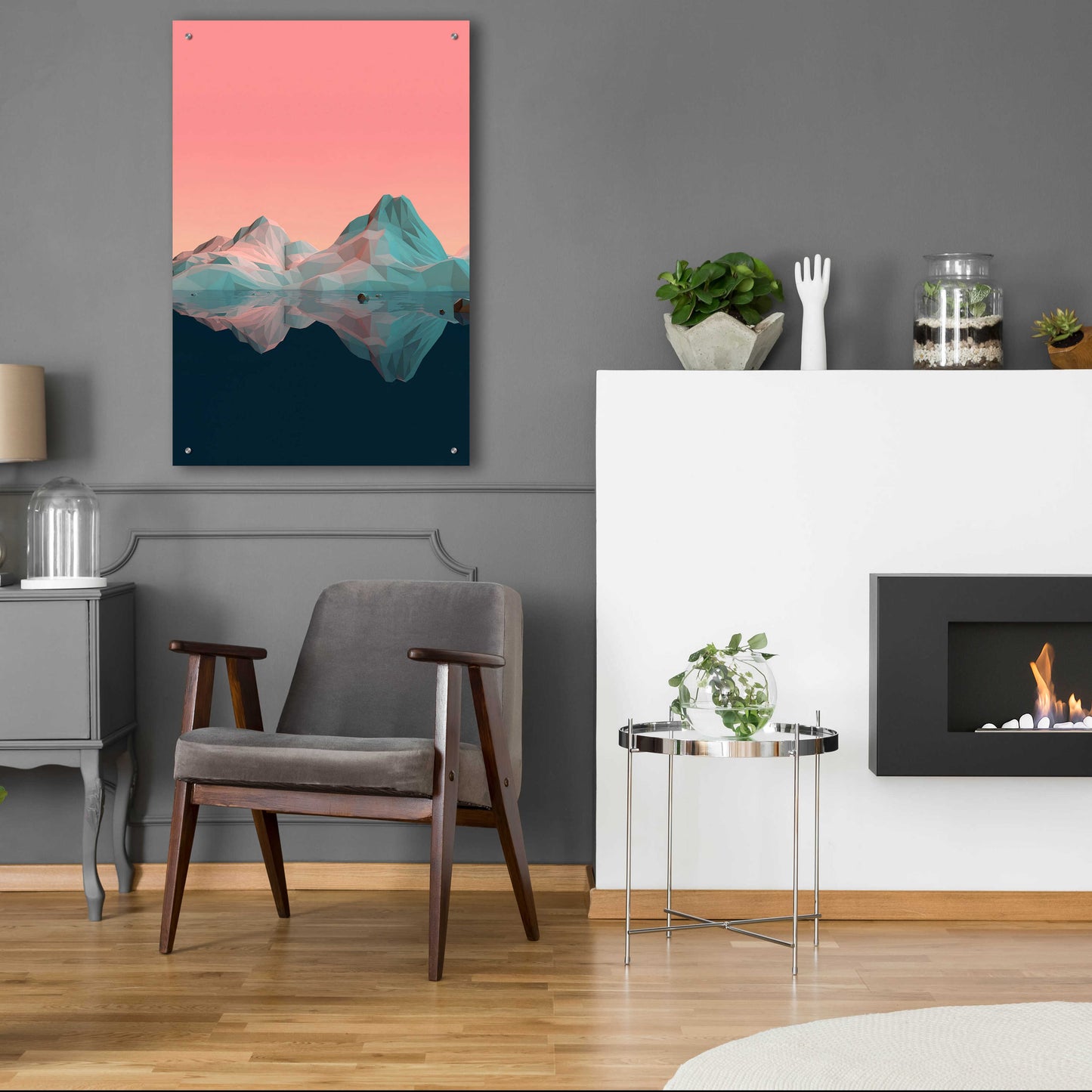 Epic Art 'Low Poly Mountain 7' by GeoMania, Acrylic Glass Wall Art,24x36