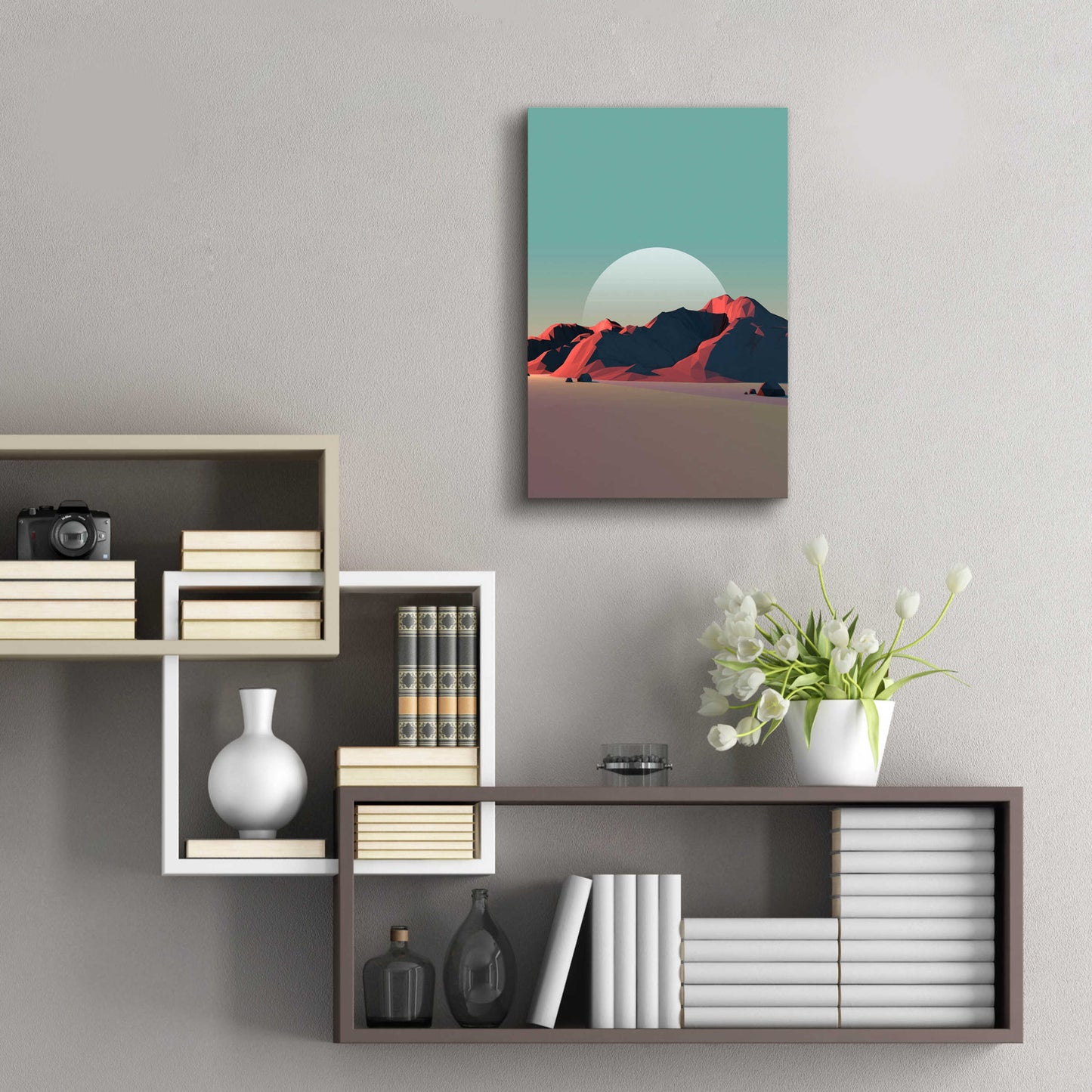 Epic Art 'Low Poly Mountain 8' by GeoMania, Acrylic Glass Wall Art,16x24