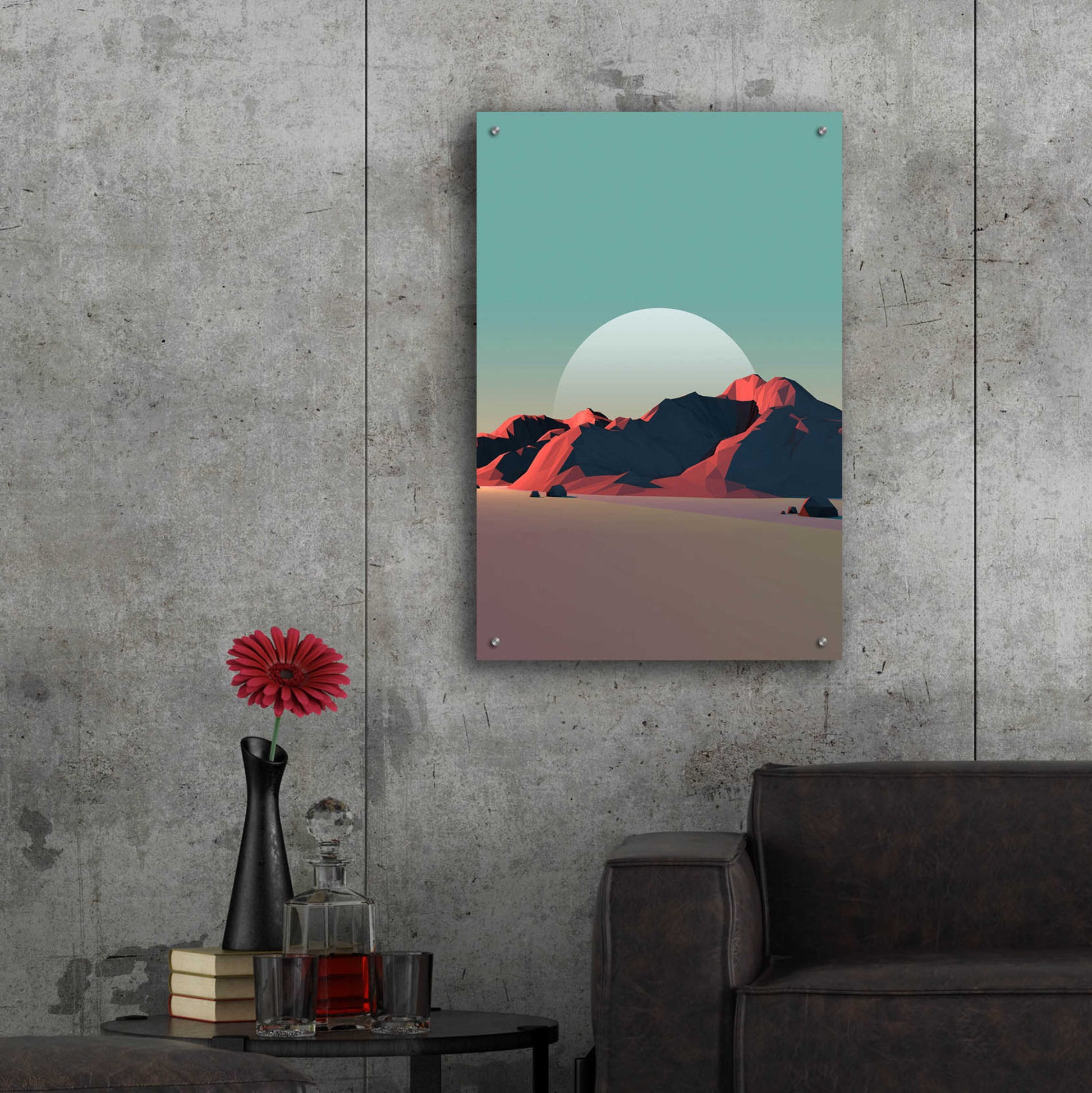 Epic Art 'Low Poly Mountain 8' by GeoMania, Acrylic Glass Wall Art,24x36