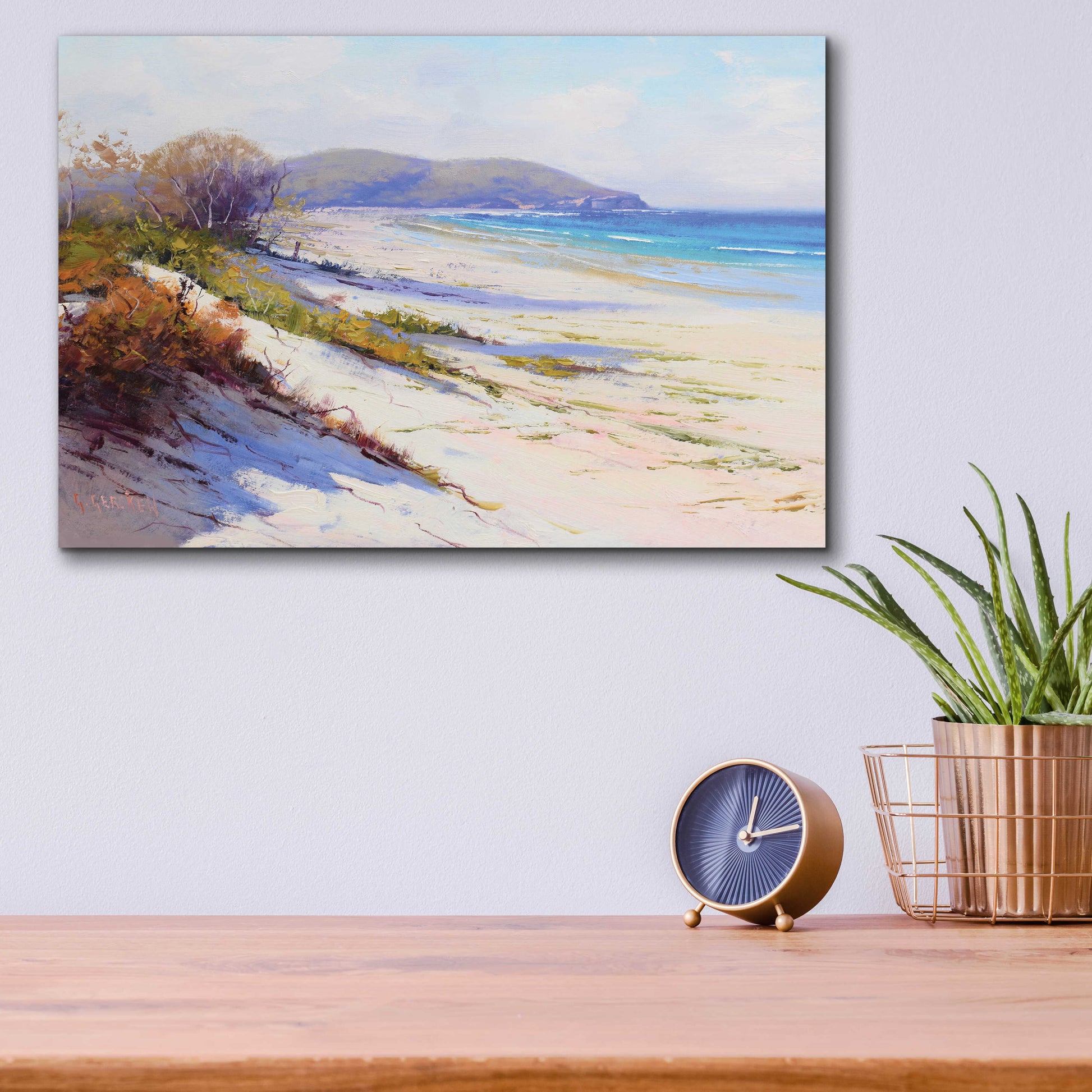 Epic Art 'Port Stephans Beach Sands' by Graham Gercken, Acrylic Glass Wall Art,16x12