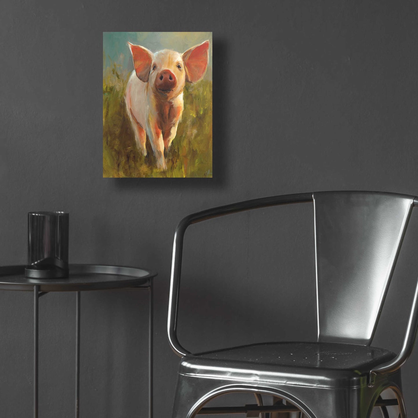 Epic Art 'Morning Pig' by Cari J Humphry, Acrylic Glass Wall Art,12x16