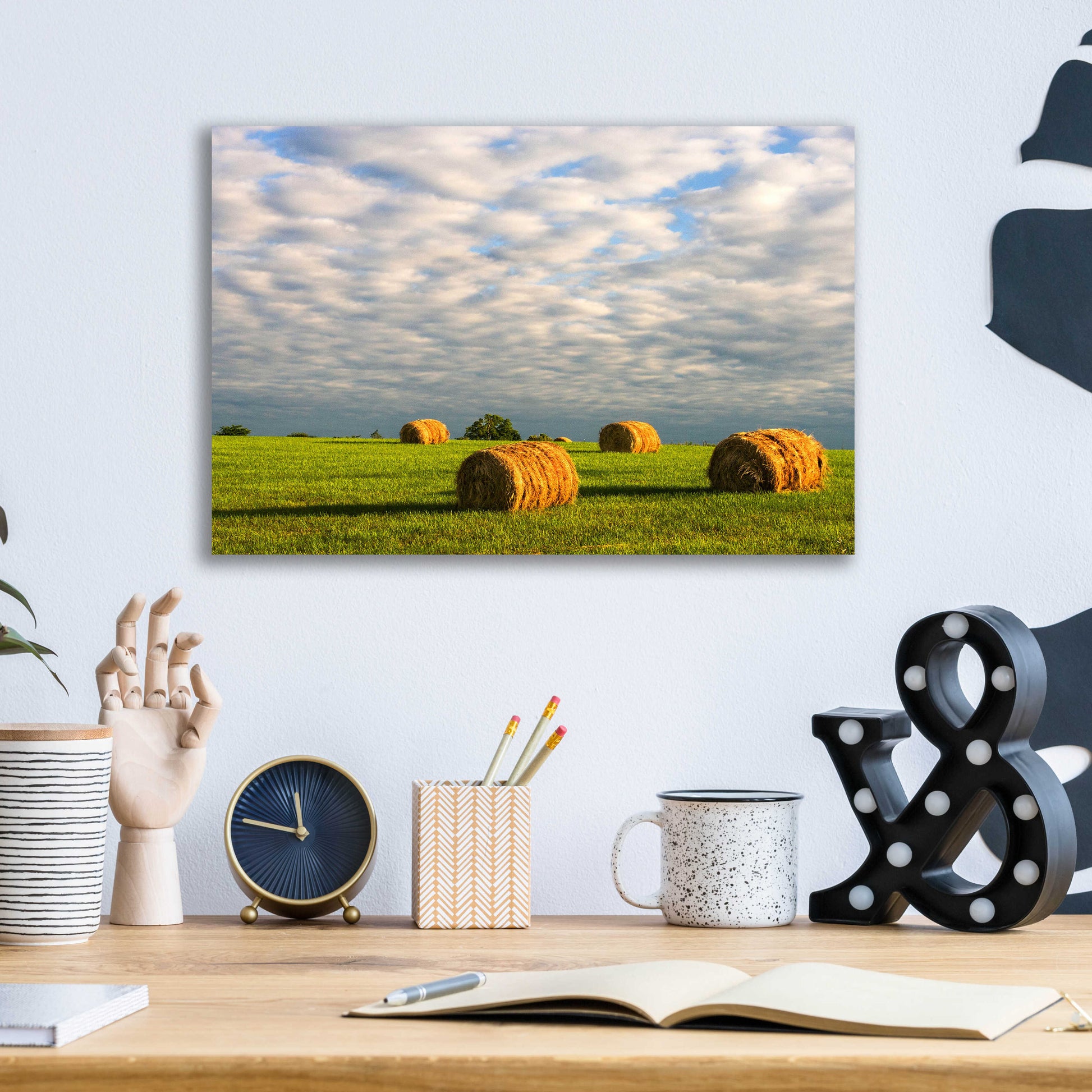 Epic Art 'Approaching Storm - Haystacks' by David Hammond, Acrylic Glass Wall Art,16x12