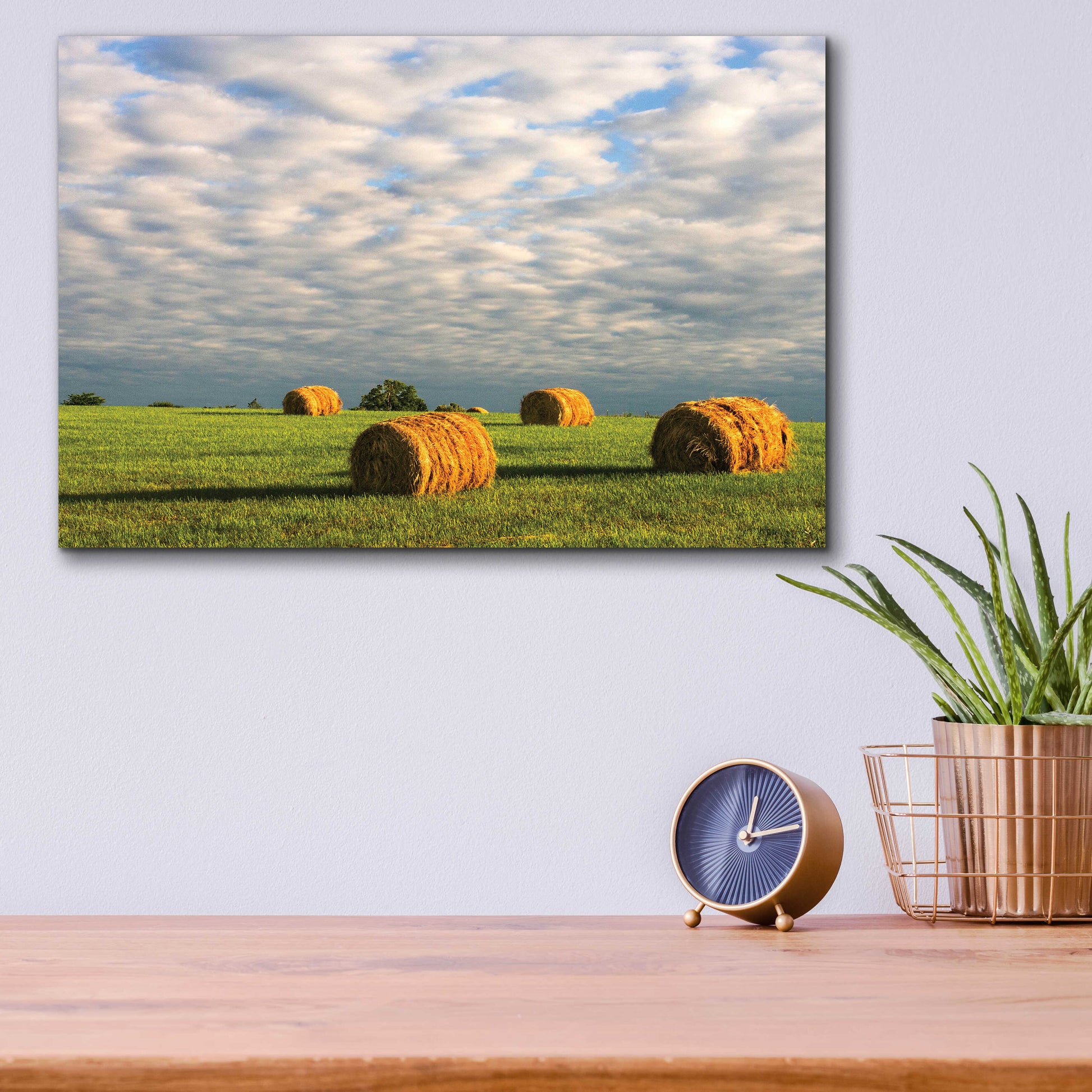 Epic Art 'Approaching Storm - Haystacks' by David Hammond, Acrylic Glass Wall Art,16x12