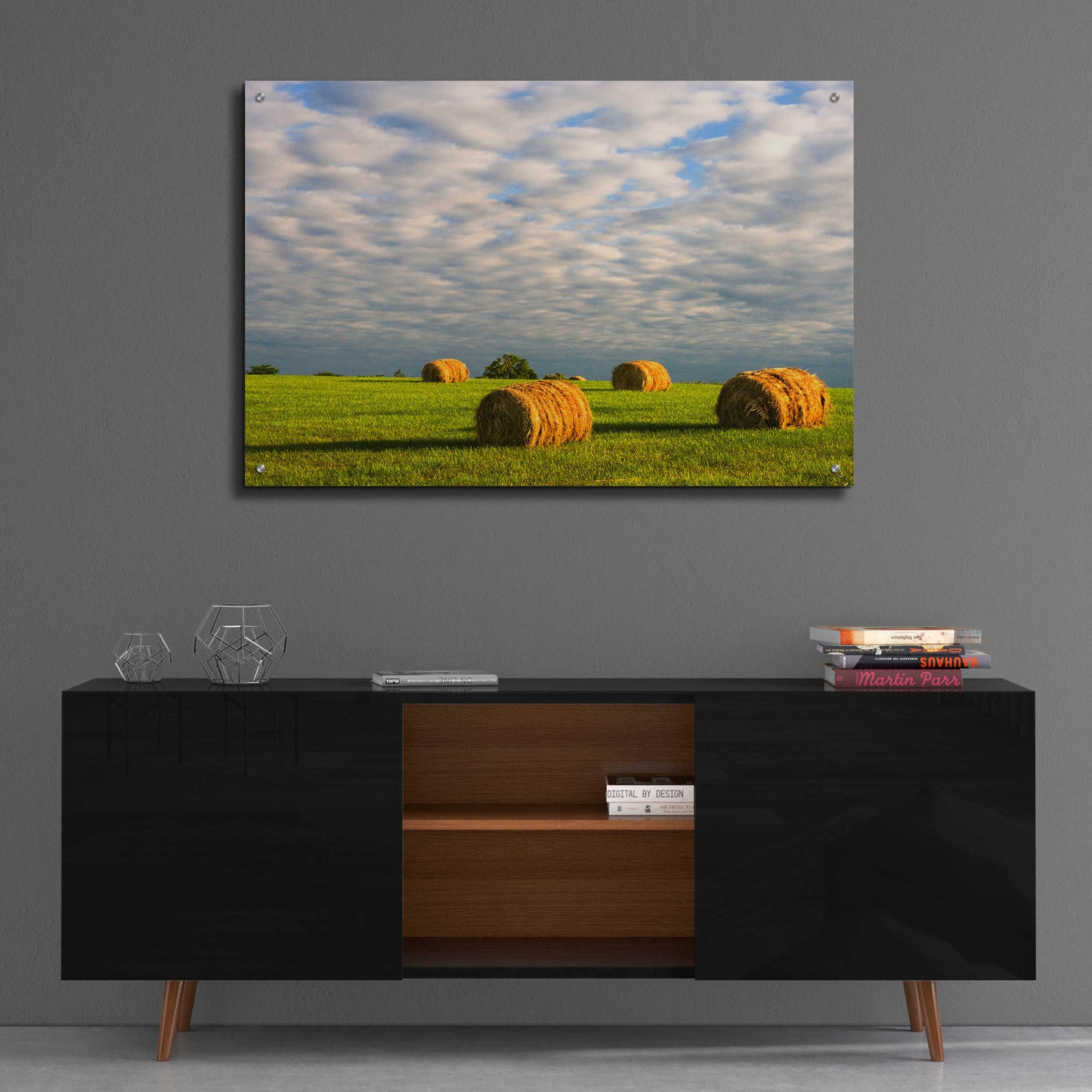 Epic Art 'Approaching Storm - Haystacks' by David Hammond, Acrylic Glass Wall Art,36x24